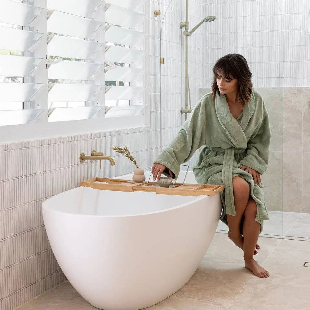 Microplush Bath Robe: Sage / Large/Extra-Large Bambury