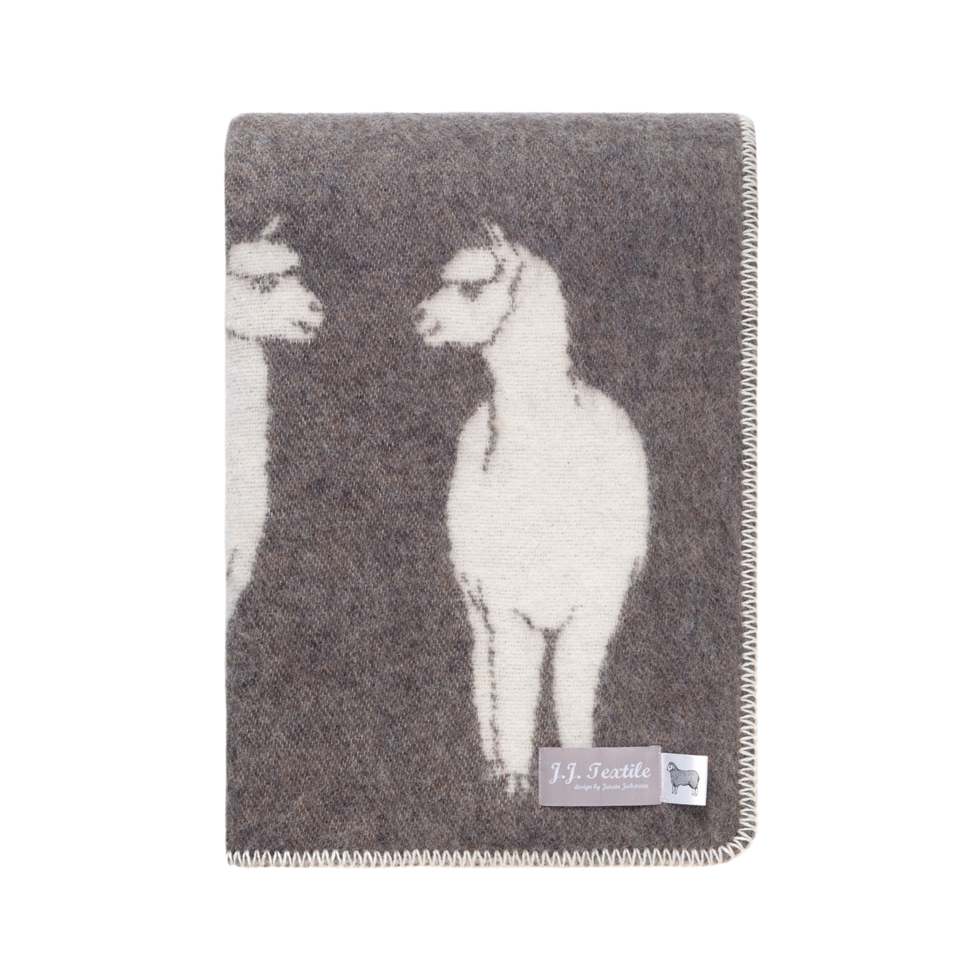 Alpaca Wool Blanket – Brown & Off-White JJ Textile