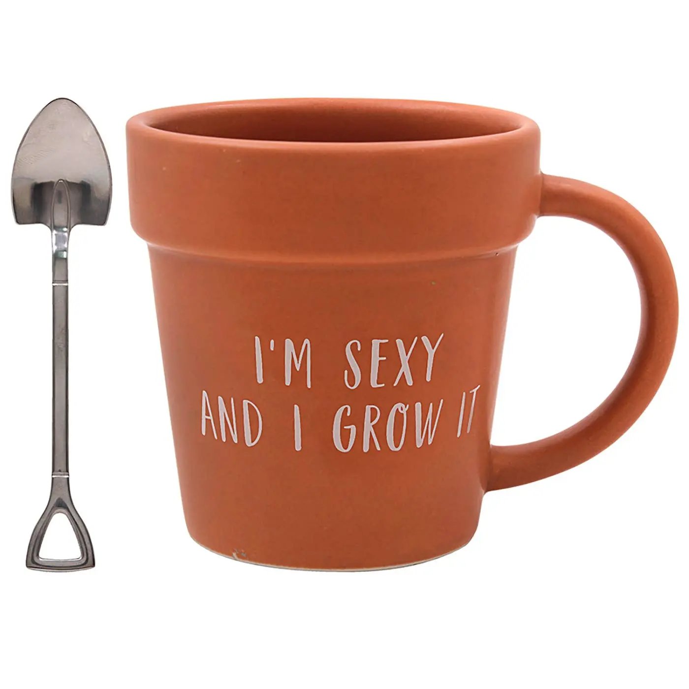 Green Fingers Plant Pot Mug & Spoon - Grow It Joe Davies