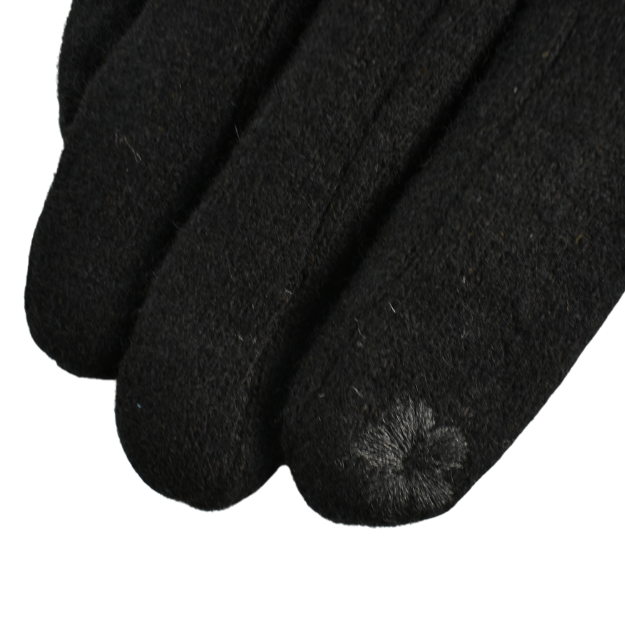 Stitching Double Layer Gloves – Black
