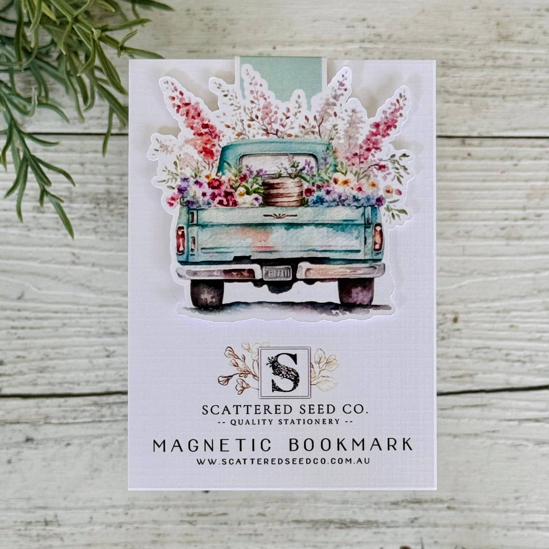 Handmade Floral Magnetic Bookmark - Floral Ute
