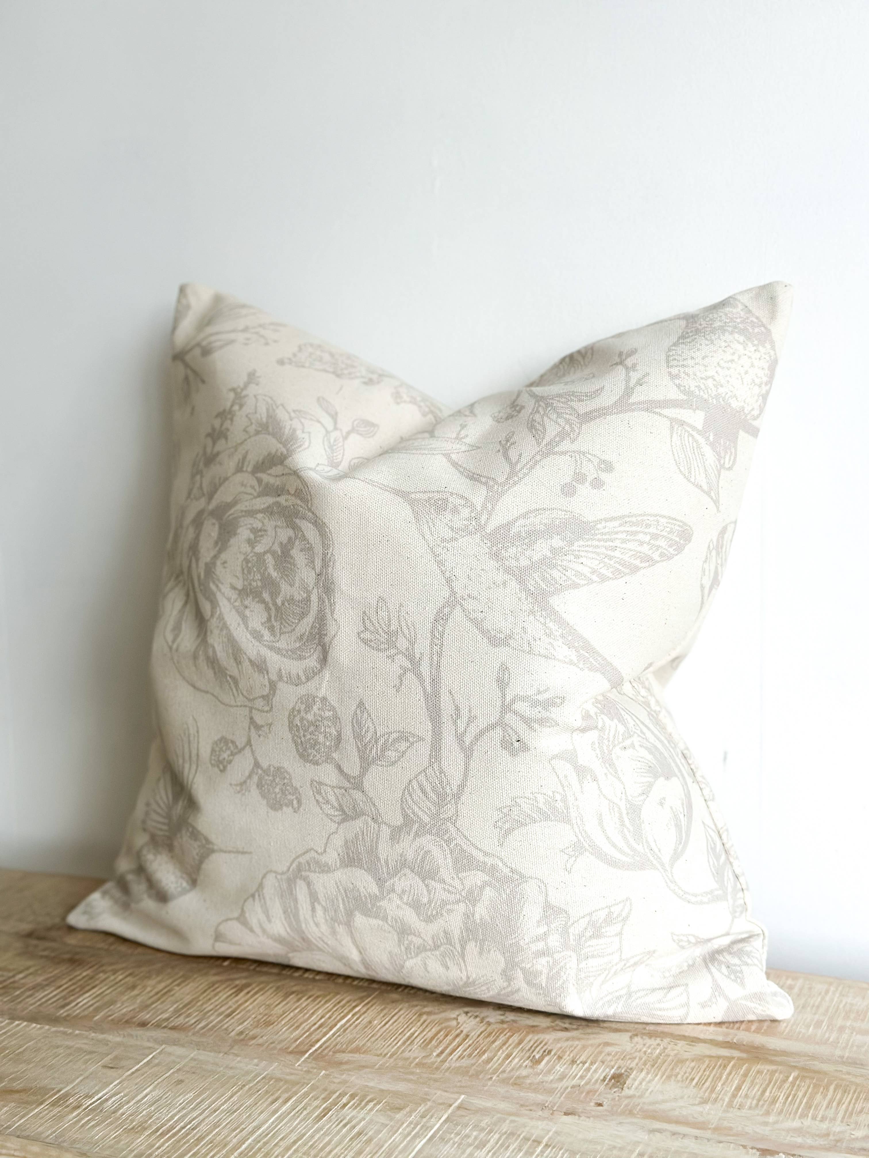 Aria Cotton Cushion Cover – Grey Print 45cm × 45cm Ellenvale Trade