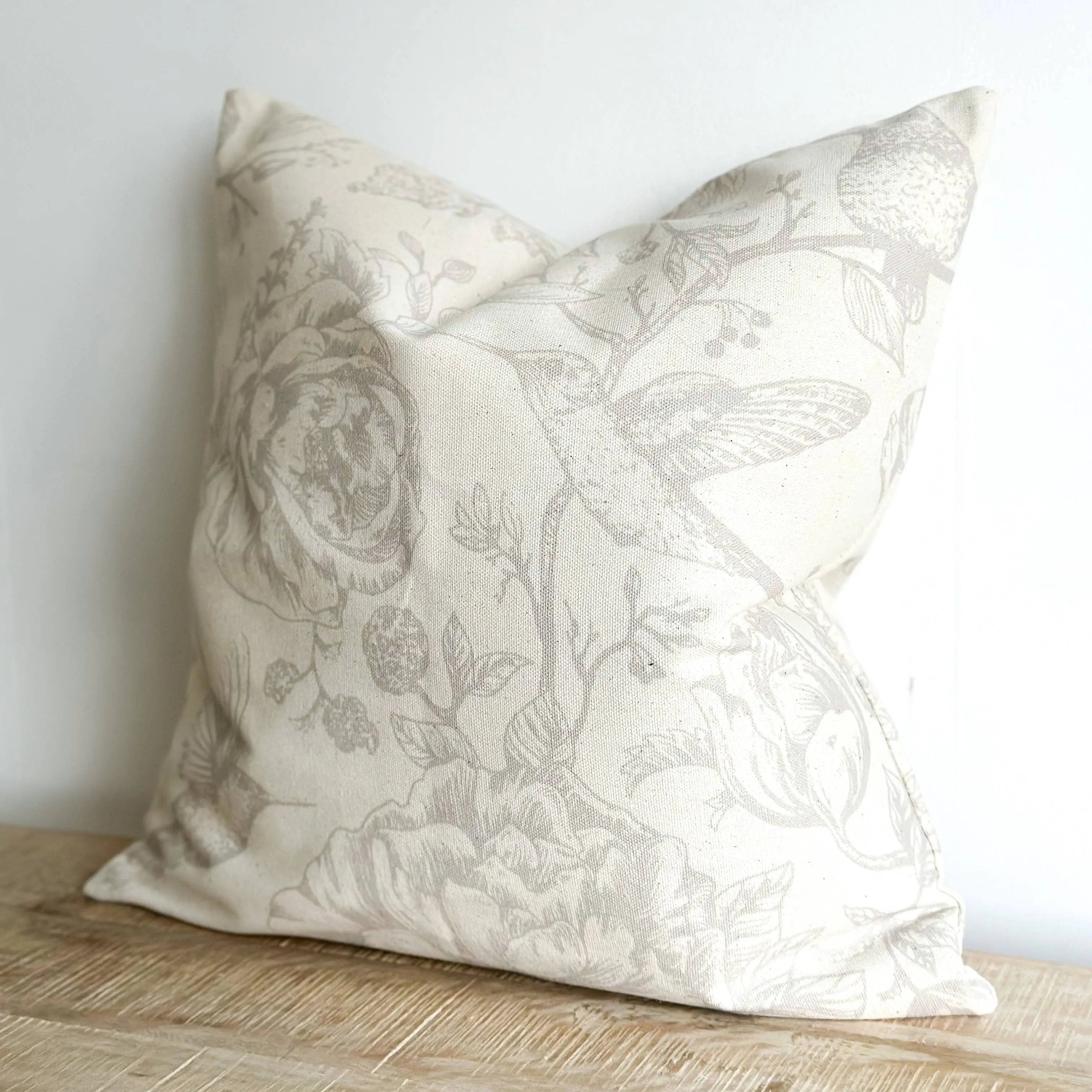 Aria Cotton Cushion Cover – Grey Print 45cm × 45cm Ellenvale Trade