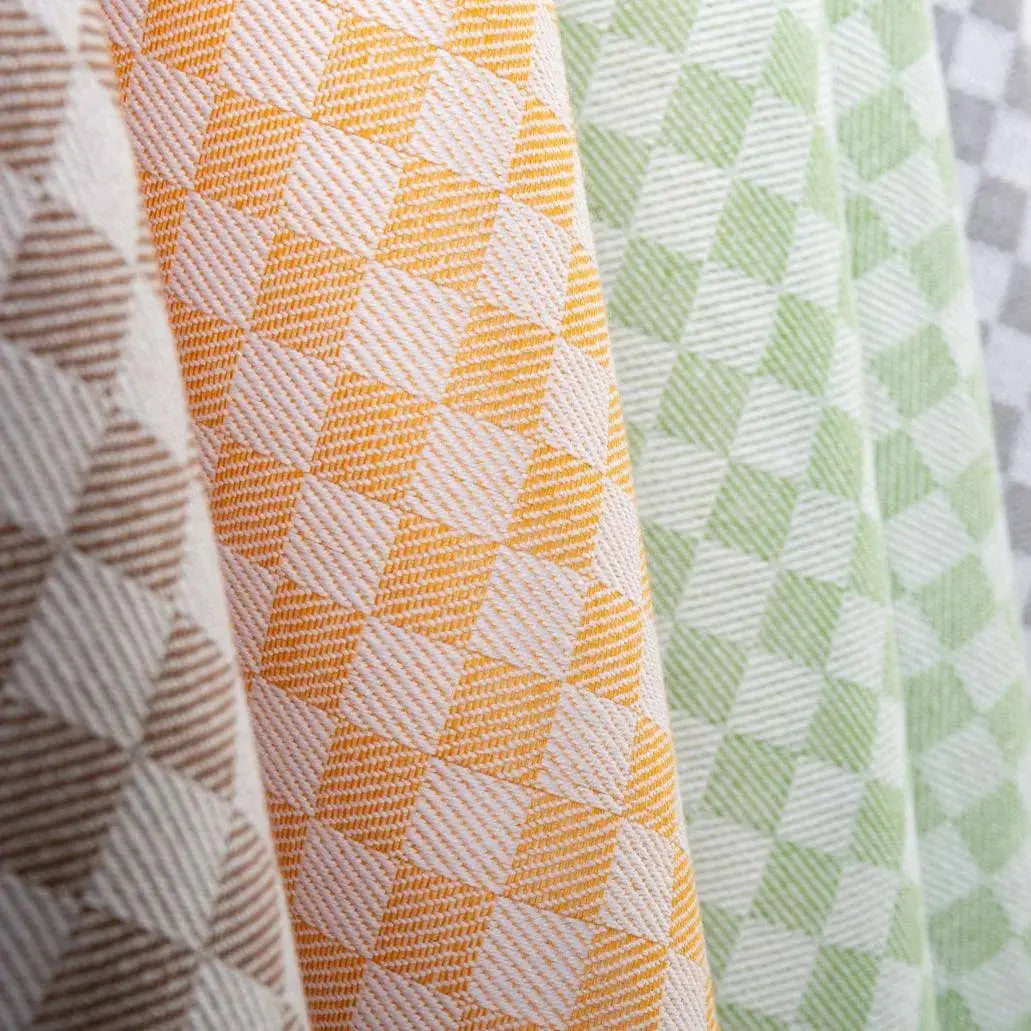 'Squares' - Cotton tea towels: Beige Rune-Jakobsen Design
