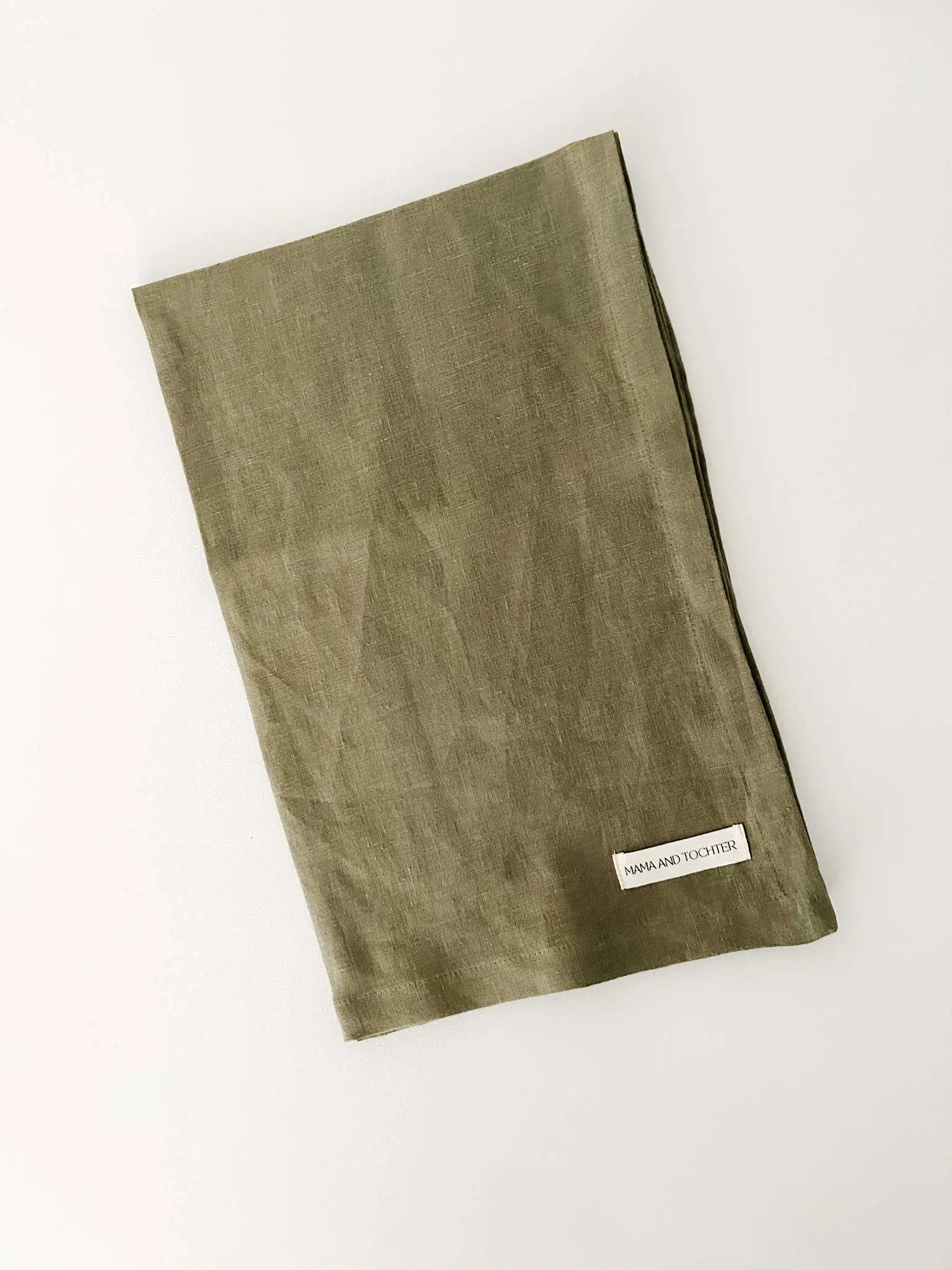 Pure French Linen Tea Towel - Olive Mama and Tochter