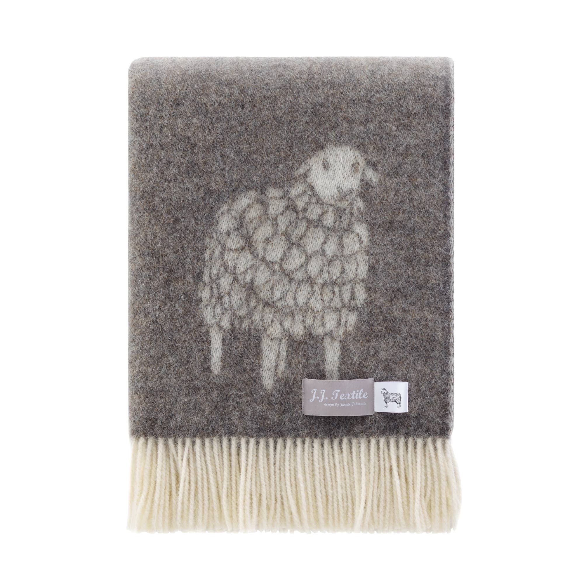 Sheep Mima Dark Brown Pure Wool Throw JJ Textile