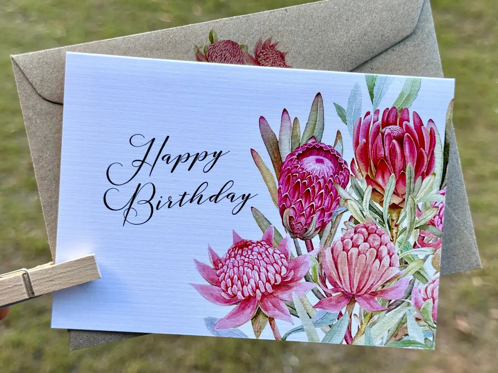 Australian Waratah Collection – Happy Birthday Card (A6)