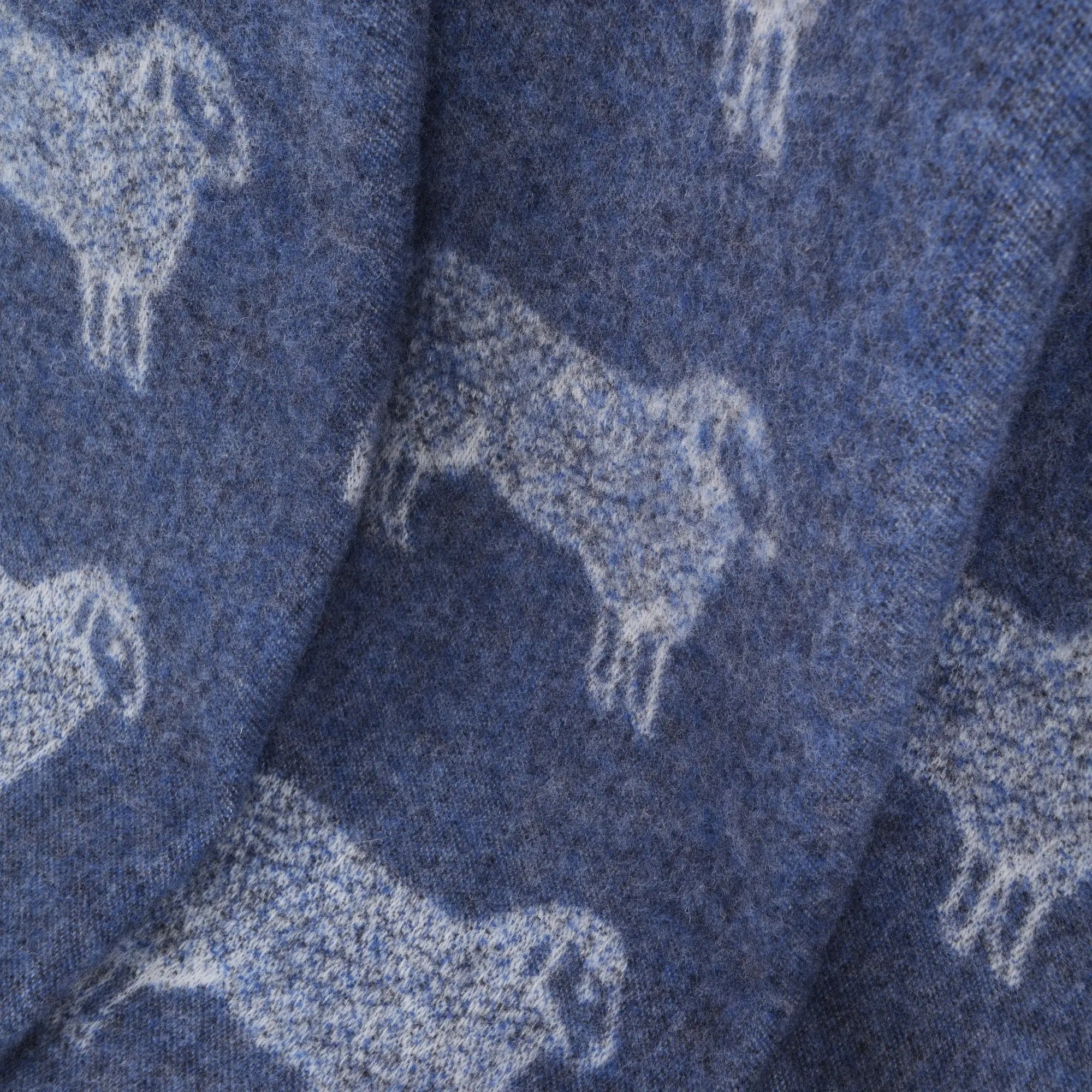 Sheep Denim Blue Pure Wool Throw JJ Textile