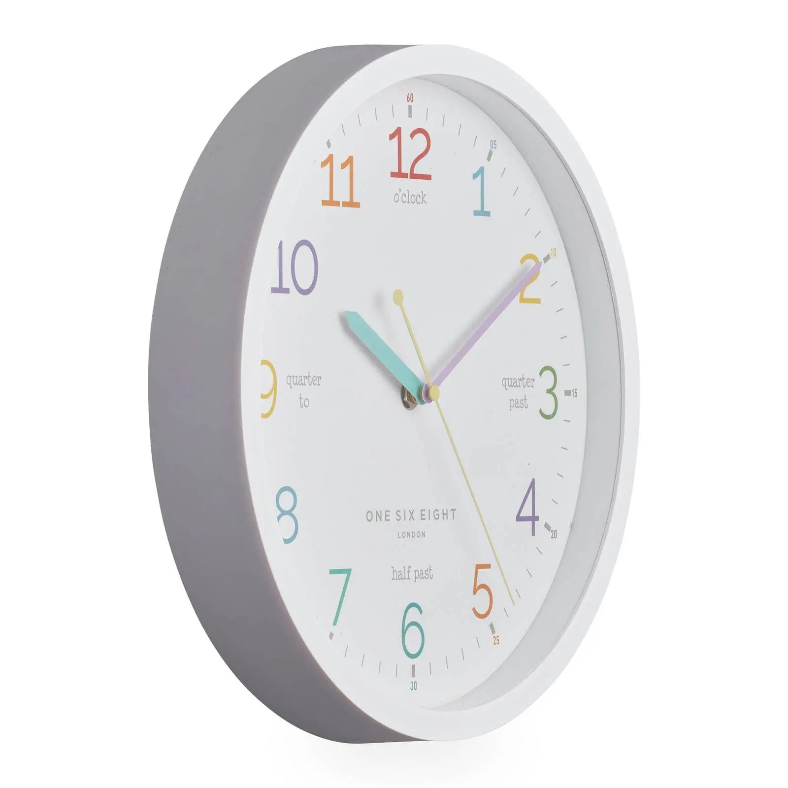 Learn the Time Silent Wall Clock – White (30 cm)