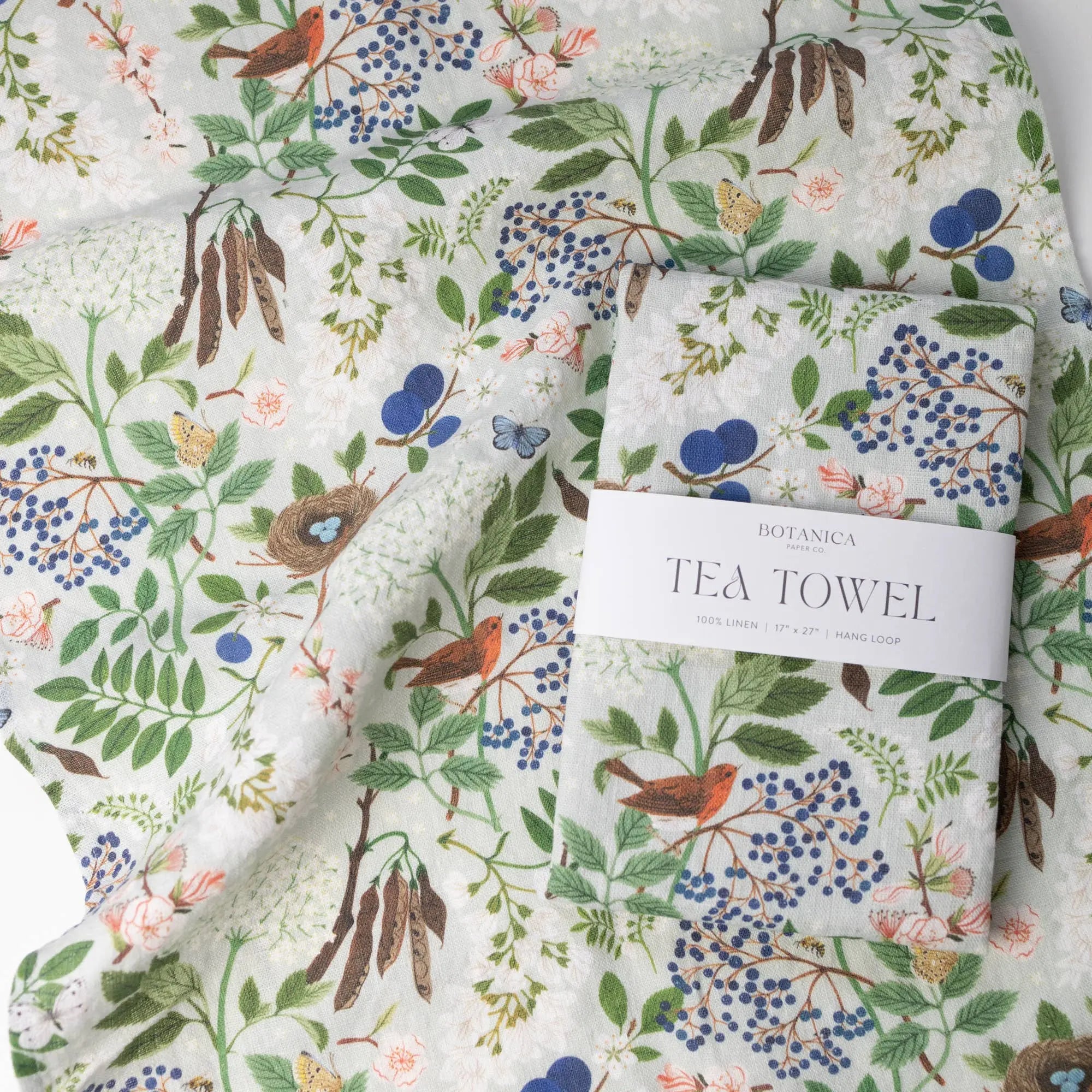 Flowering Trees 100% Linen Tea Towel