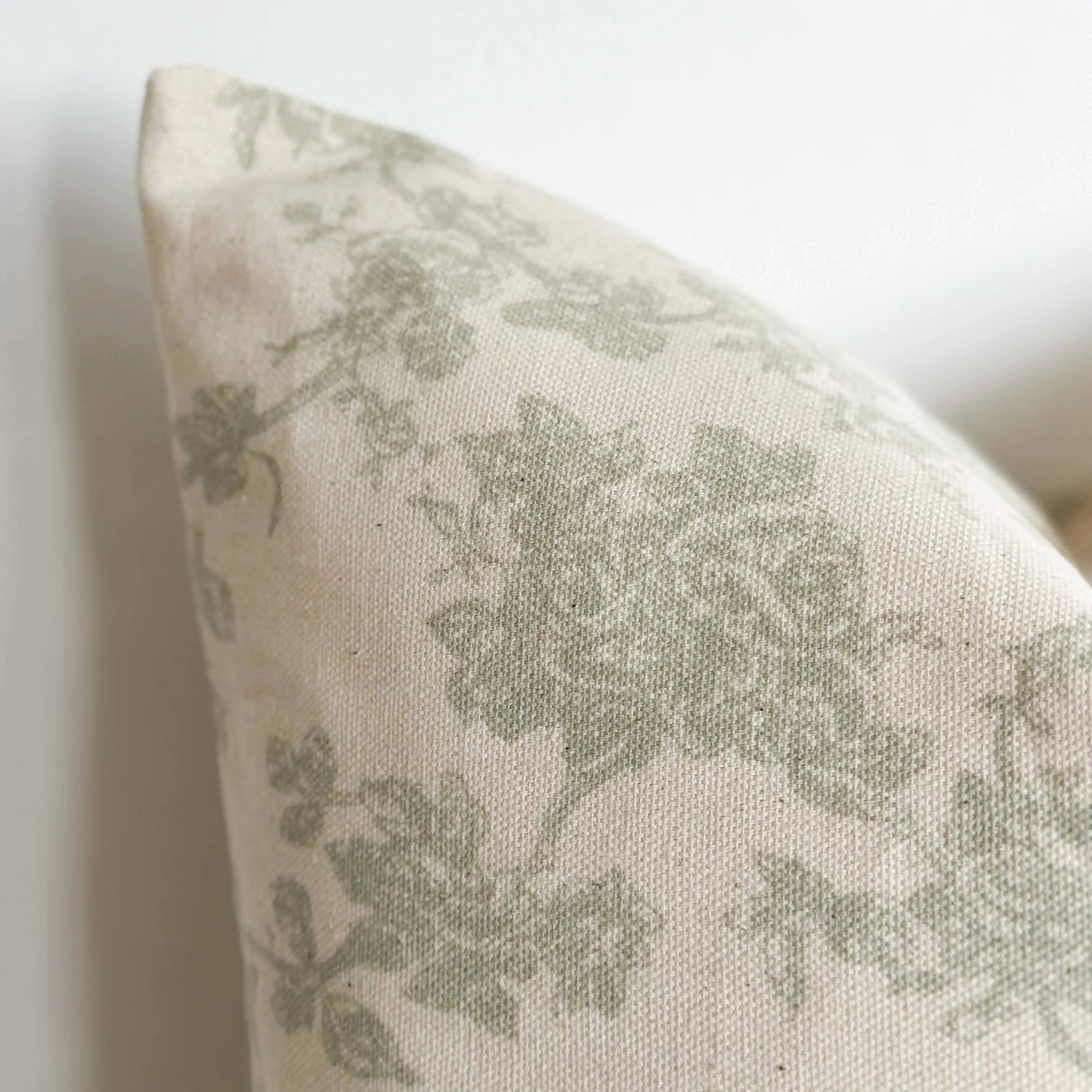 Aria Cotton Cushion Cover – Green Print 45x45cm Ellenvale Trade