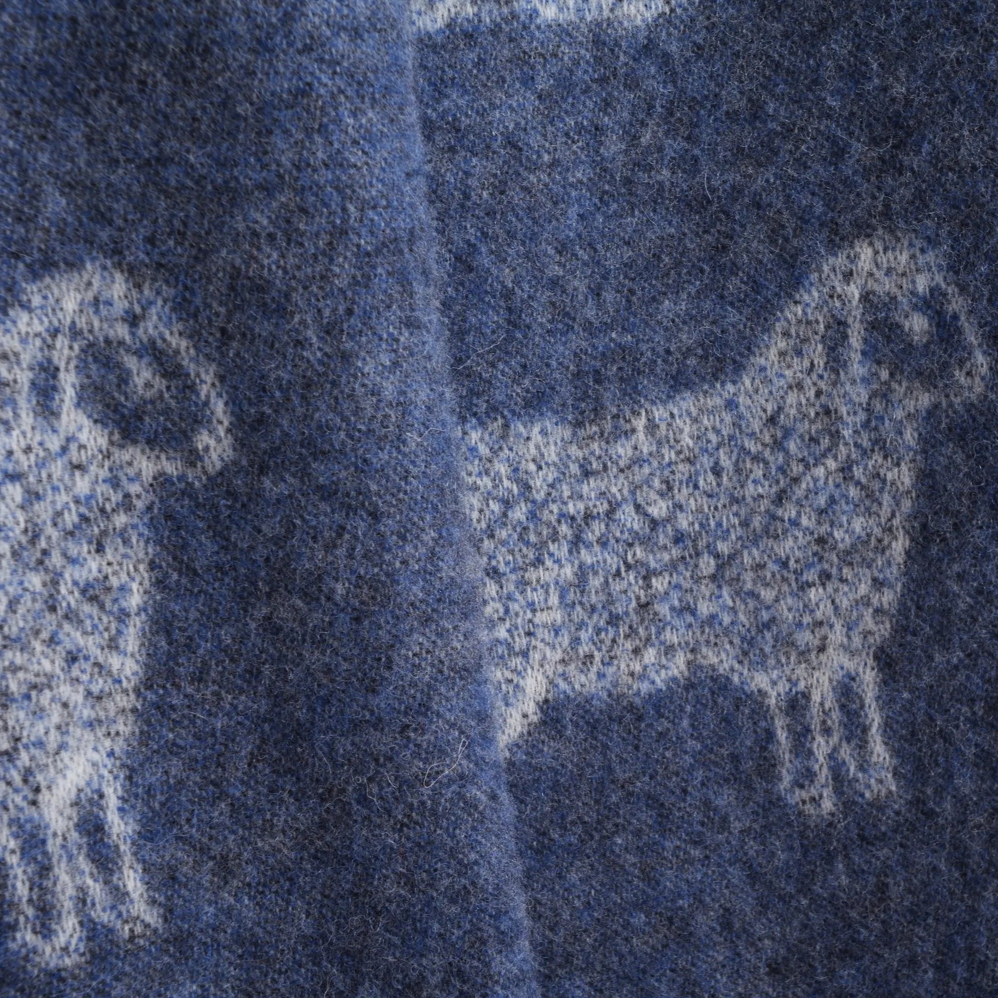 Sheep Denim Blue Pure Wool Throw JJ Textile