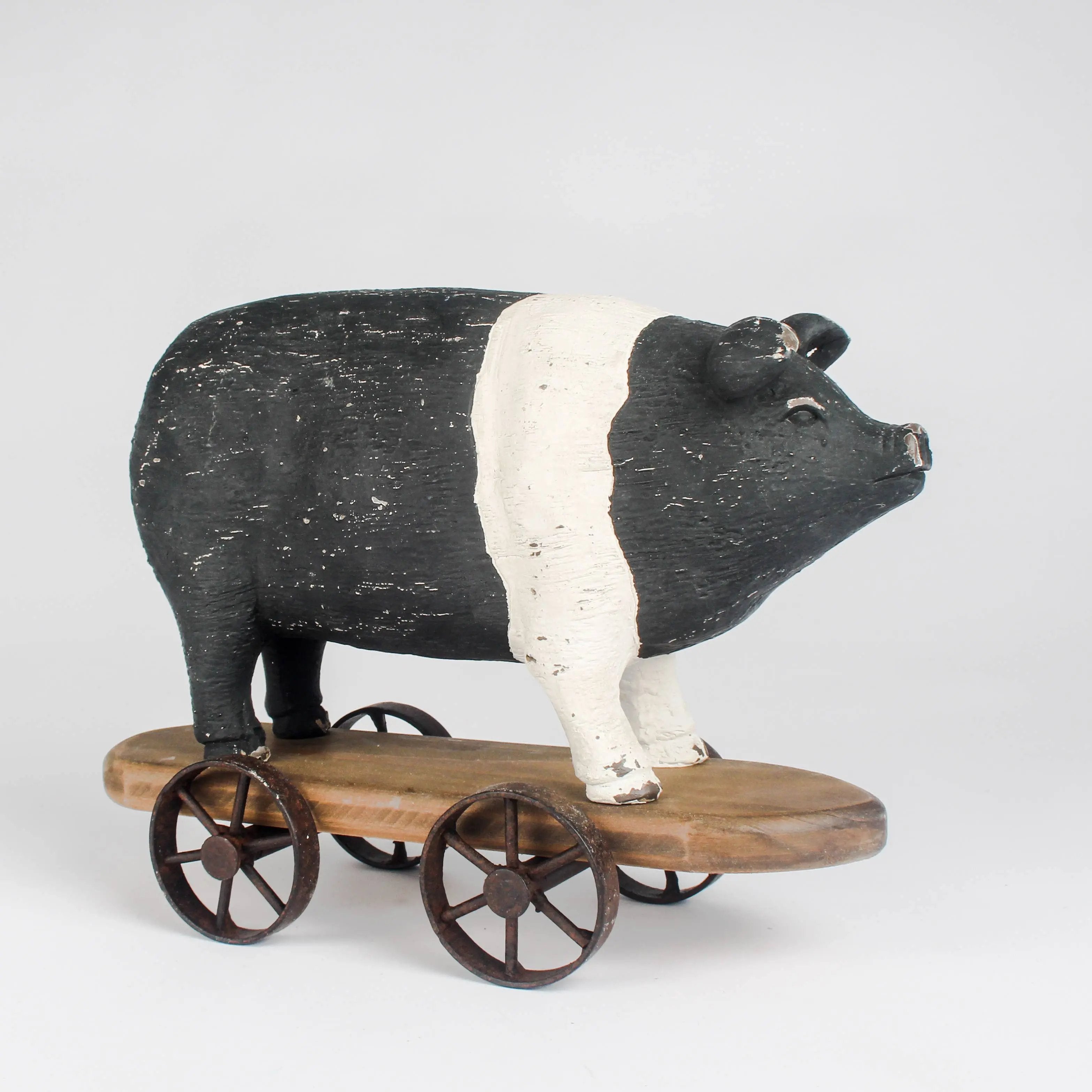 Vintage Pig Figurine on Wheels Originals International Ltd