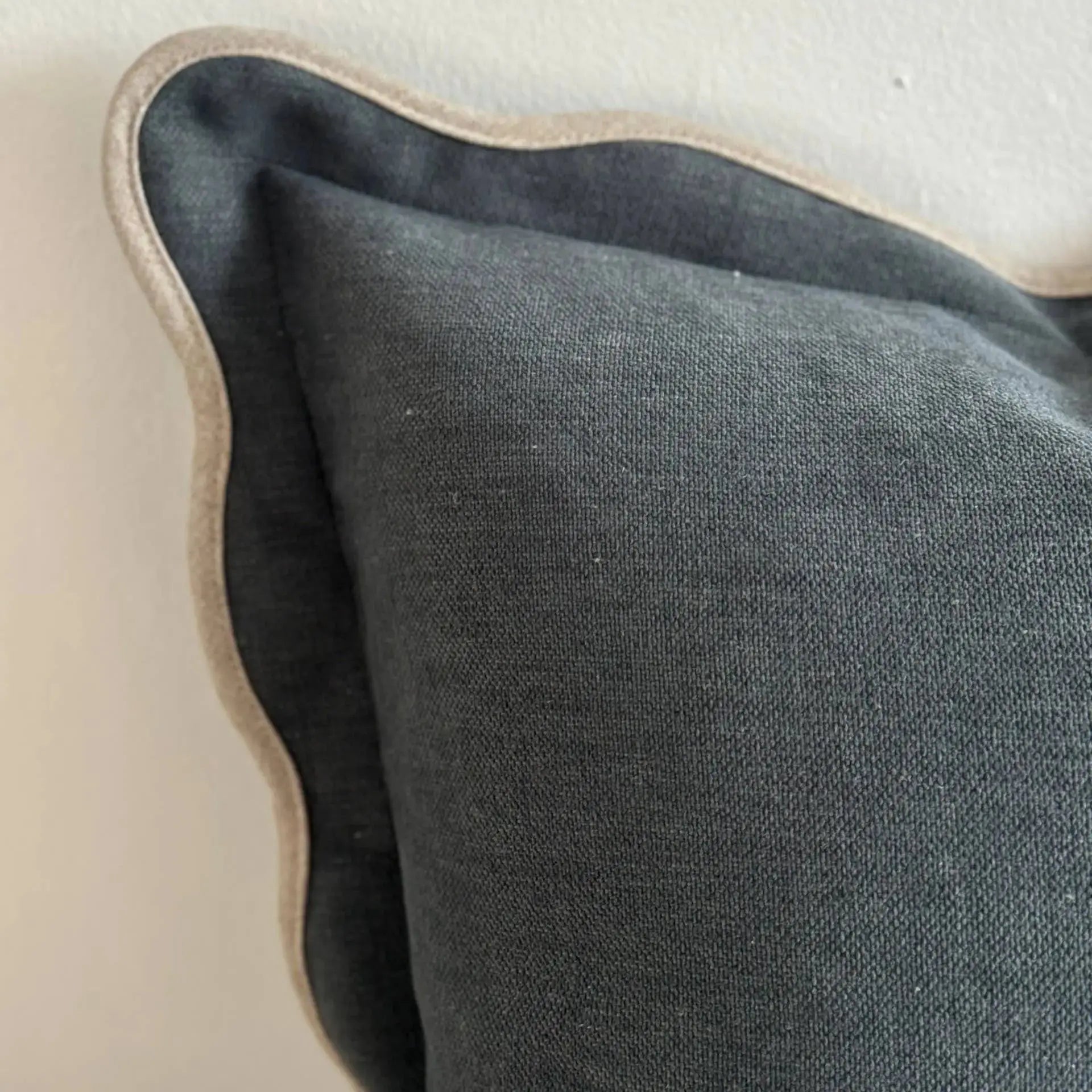 Chloe Navy Scalloped 45x45 - Linen Blend Ellenvale Trade