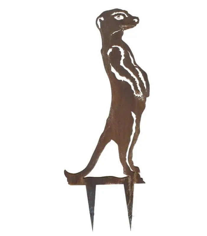 Meerkat Garden Stake – Rustic Steel Garden Art
