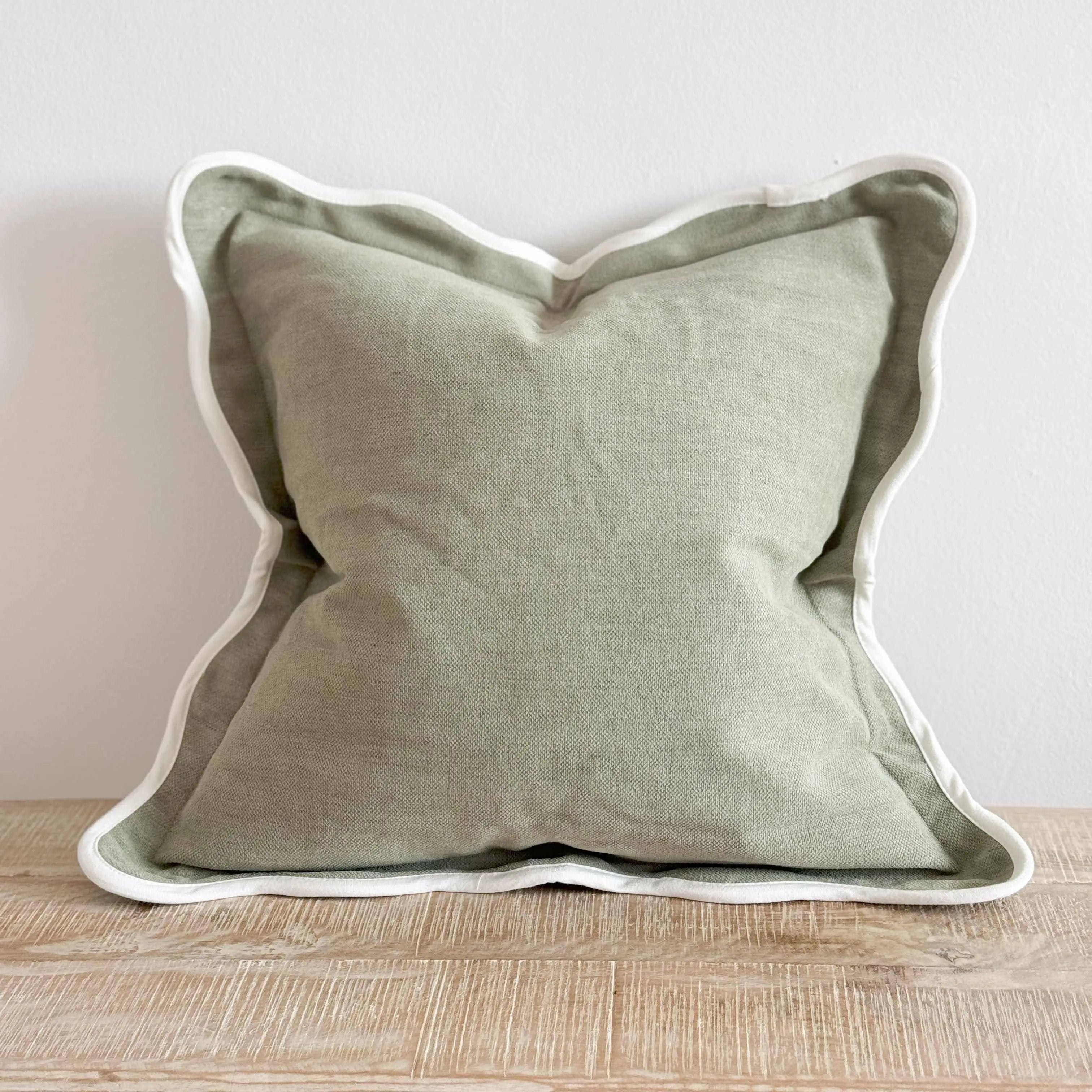 Chloe Sage Scalloped Edge Cushion Cover – 45×45cm Ellenvale Trade
