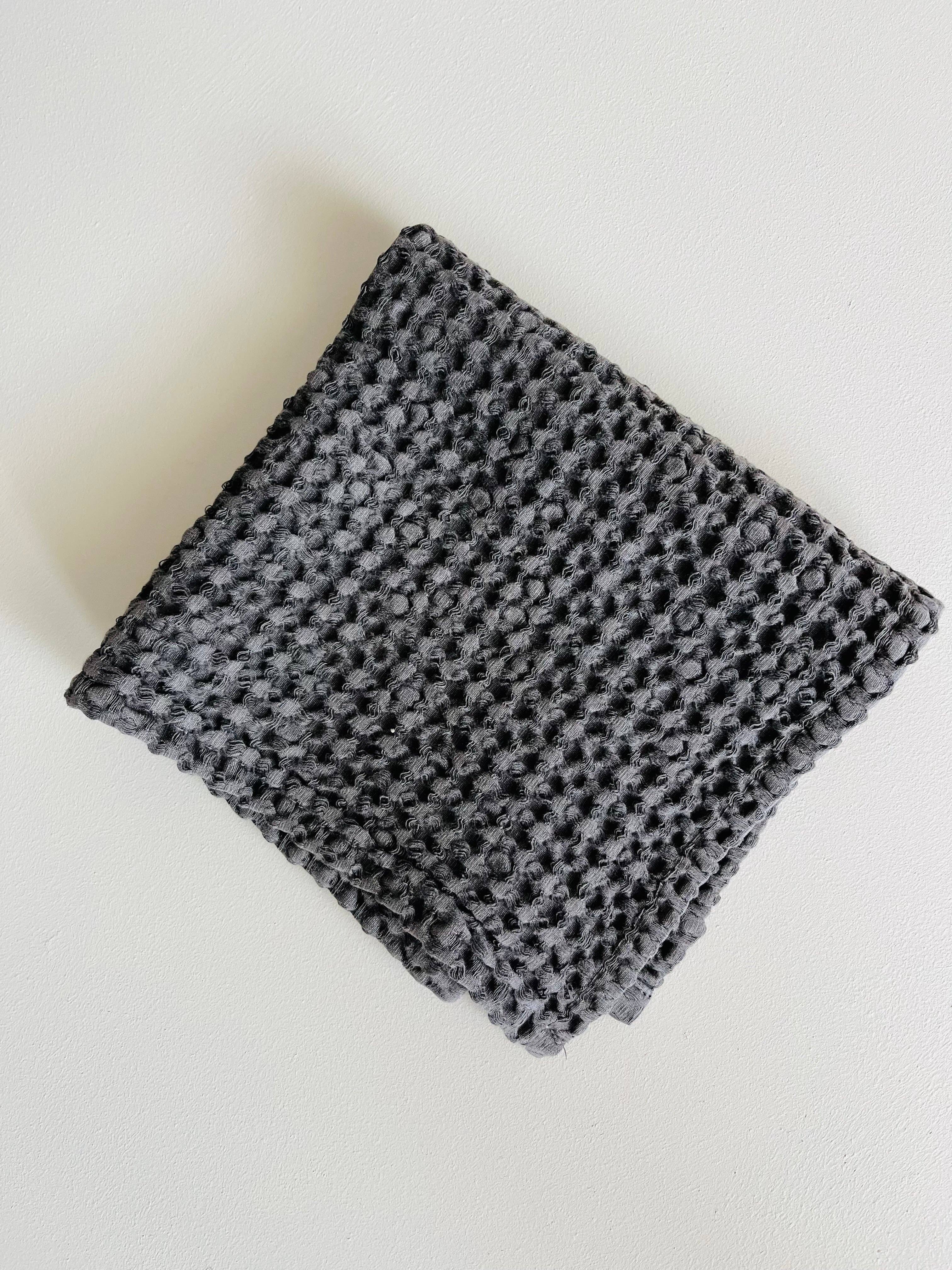 100% Organic Cotton Rustic Waffle Face Cloth - Charcoal Mama and Tochter