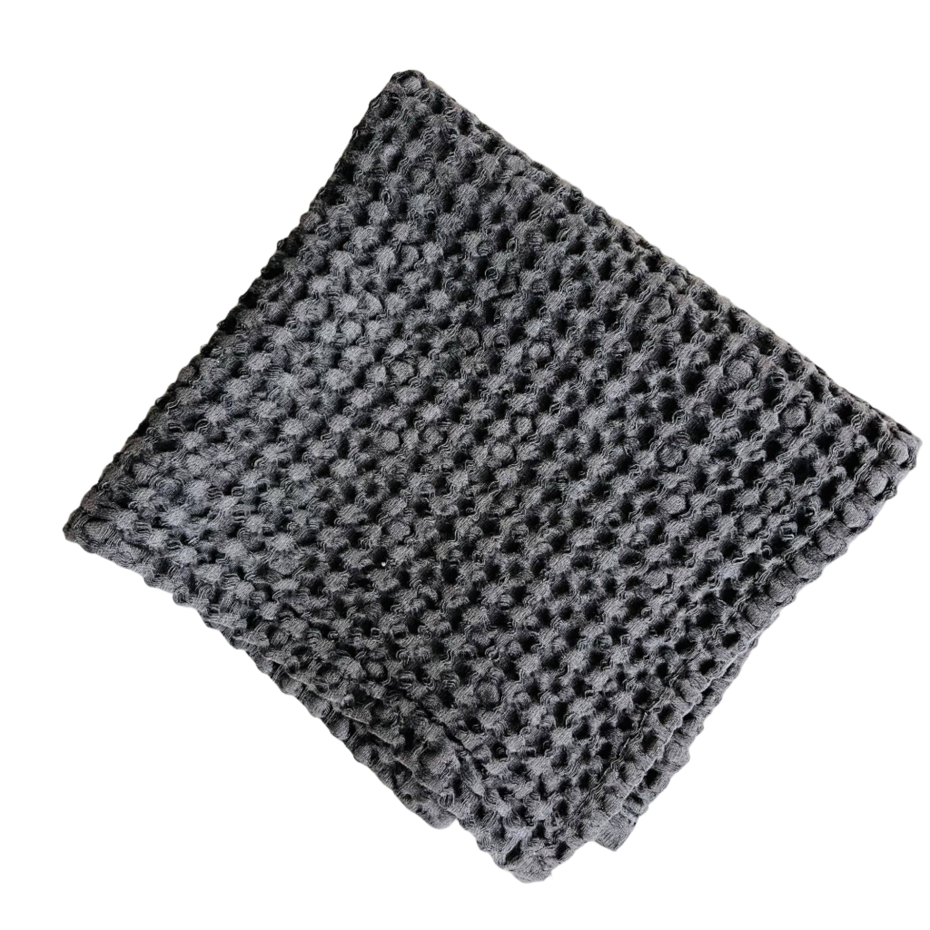 100% Organic Cotton Rustic Waffle Face Cloth - Charcoal Mama and Tochter