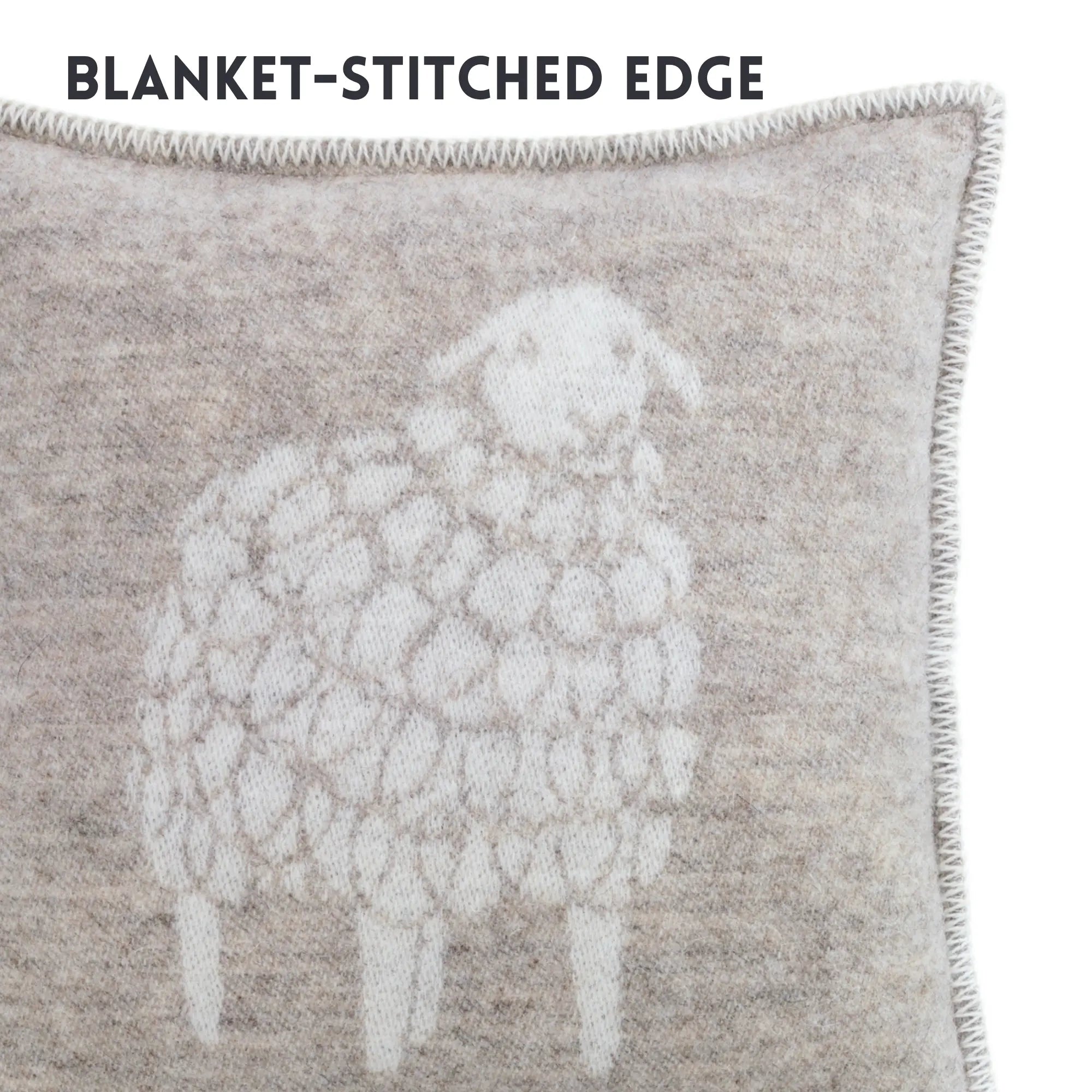 Sheep Mima Soft Brown Pure Wool Cushion Cover JJ Textile