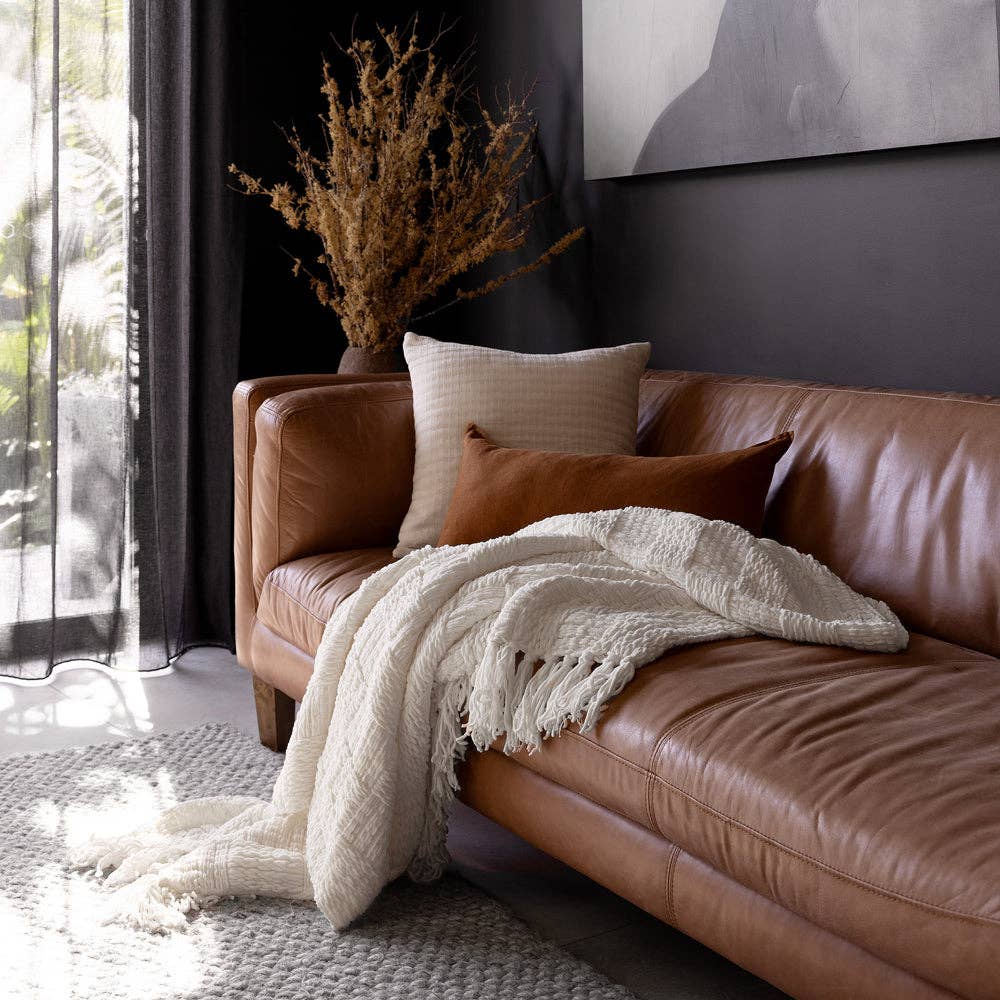Asha Throw - White Bambury