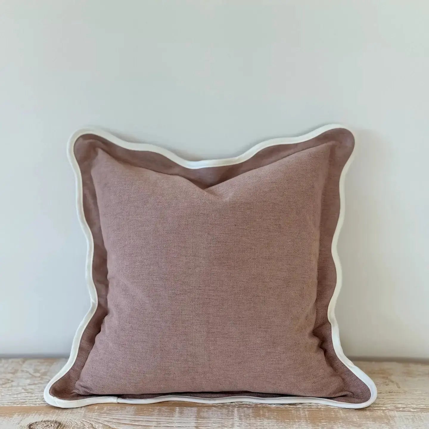 Chloe Dusty Pink Scalloped Edge Cushion Cover 65x65 Ellenvale Trade