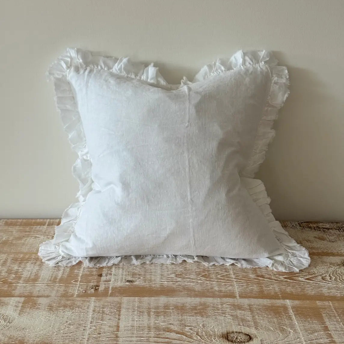 Hallie White Ruffle Edge Cushion Cover – 45 × 45 cm