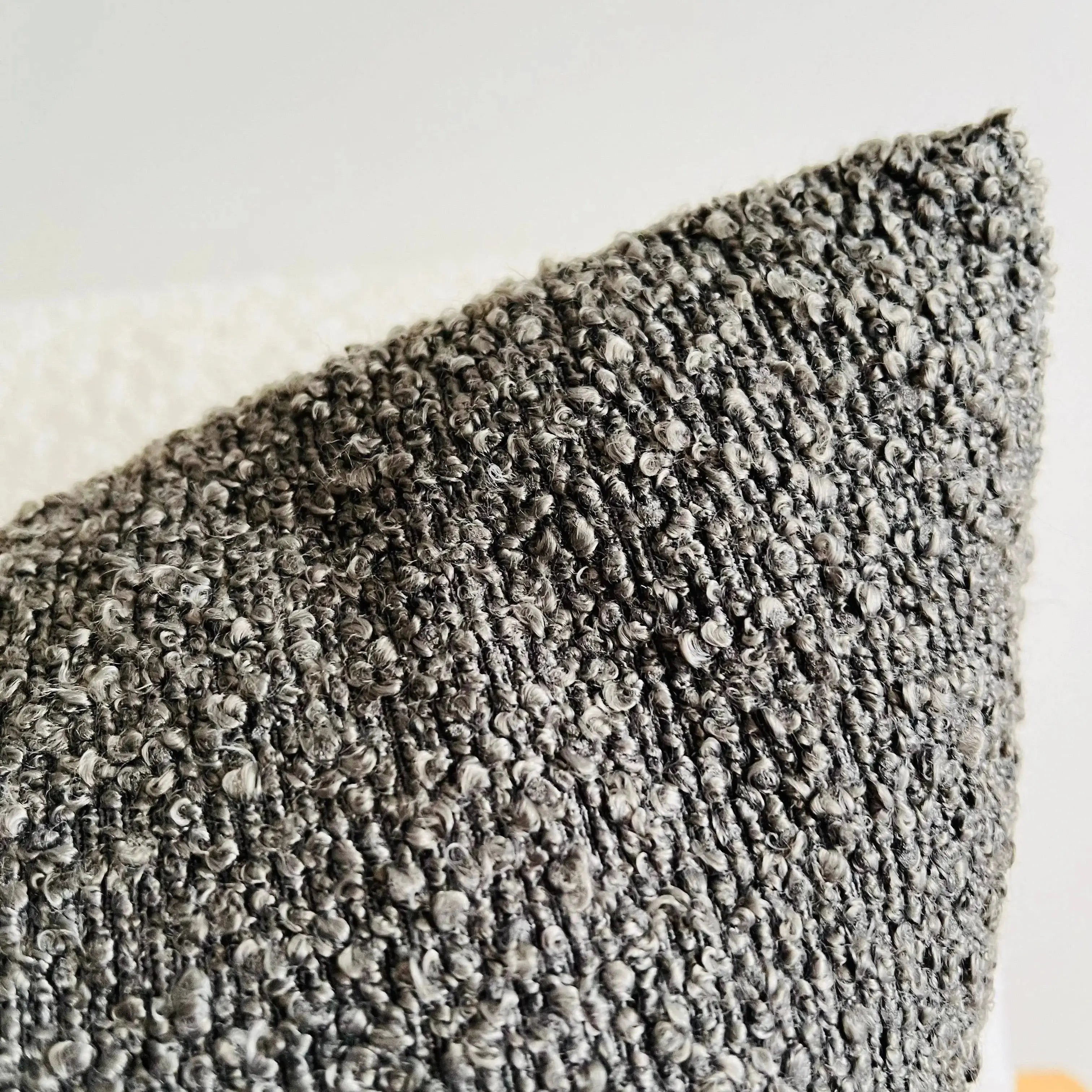 Boucle Lumbar Cushion Cover - Charcoal Mama and Tochter