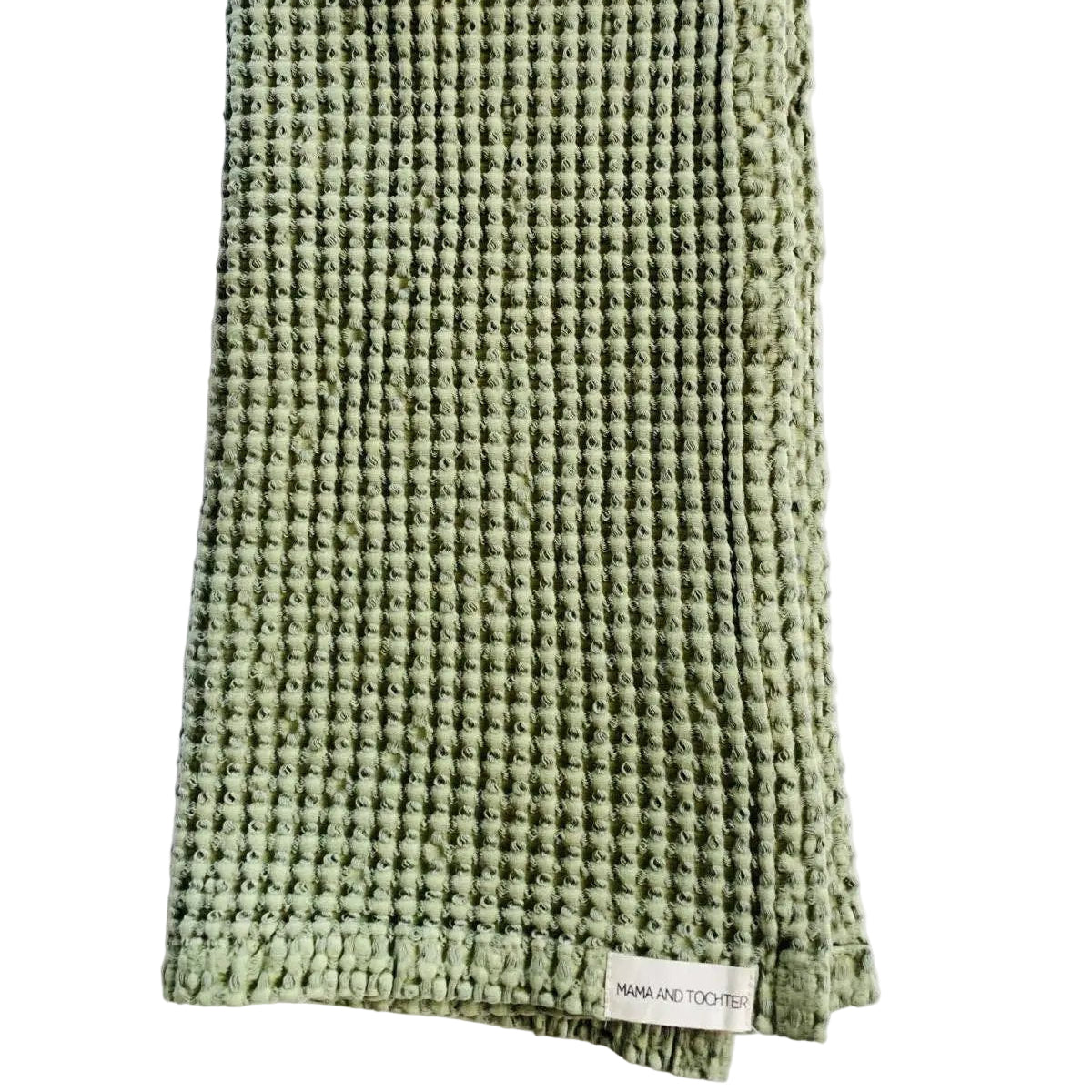 100% Organic Cotton Rustic Waffle Tea/Hand Towel XL - Light Olive Mama and Tochter
