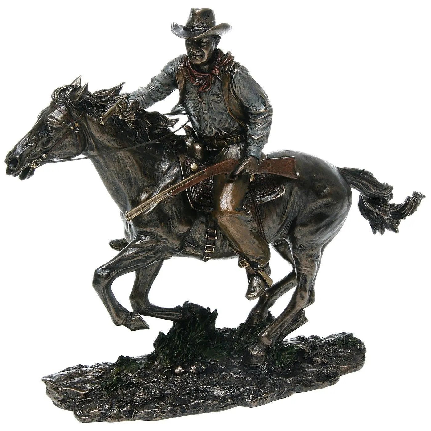 Bronze Screen Legend Riding Figurine Joe Davies