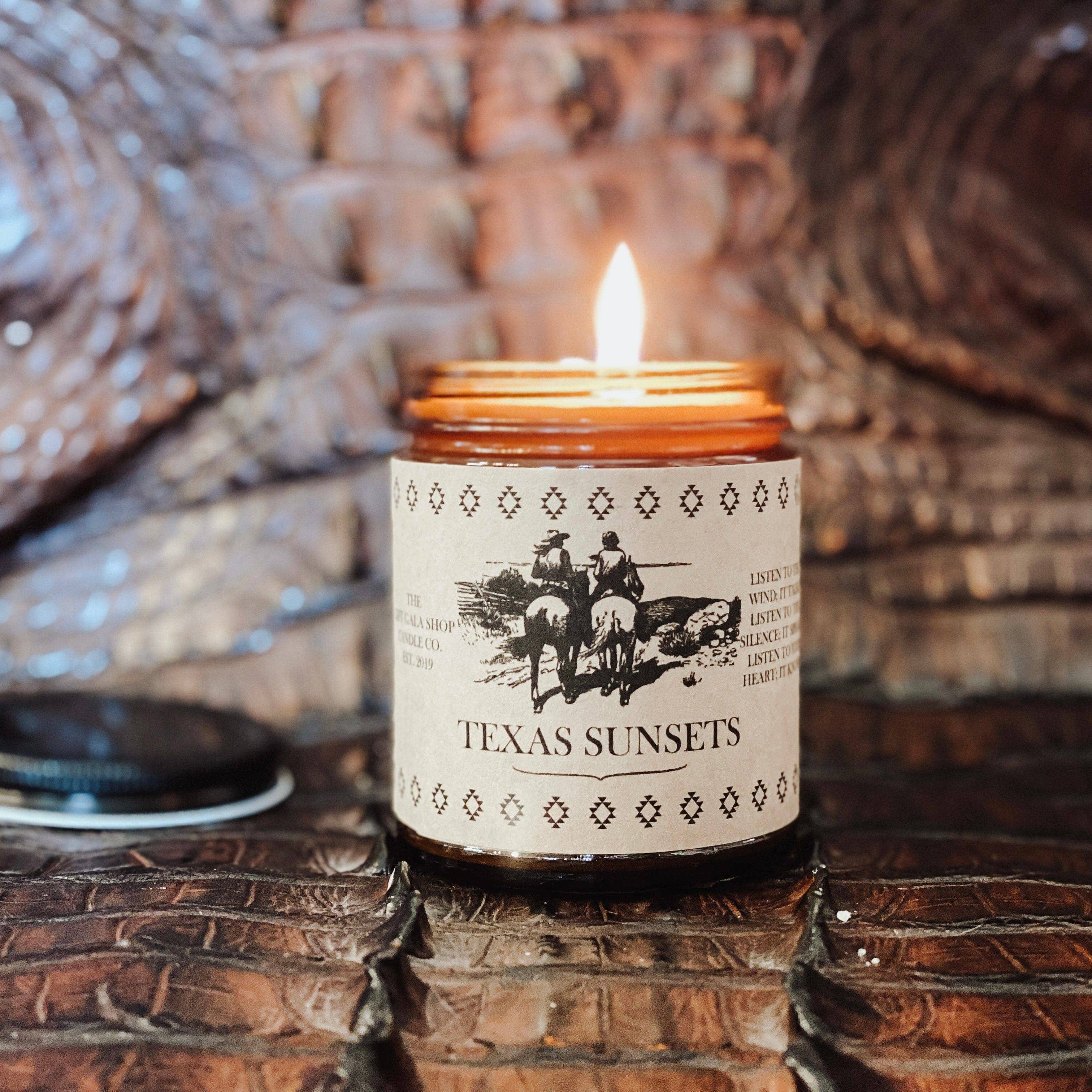 Texas Sunsets Western Soy Candle – Amber Jar 227gm