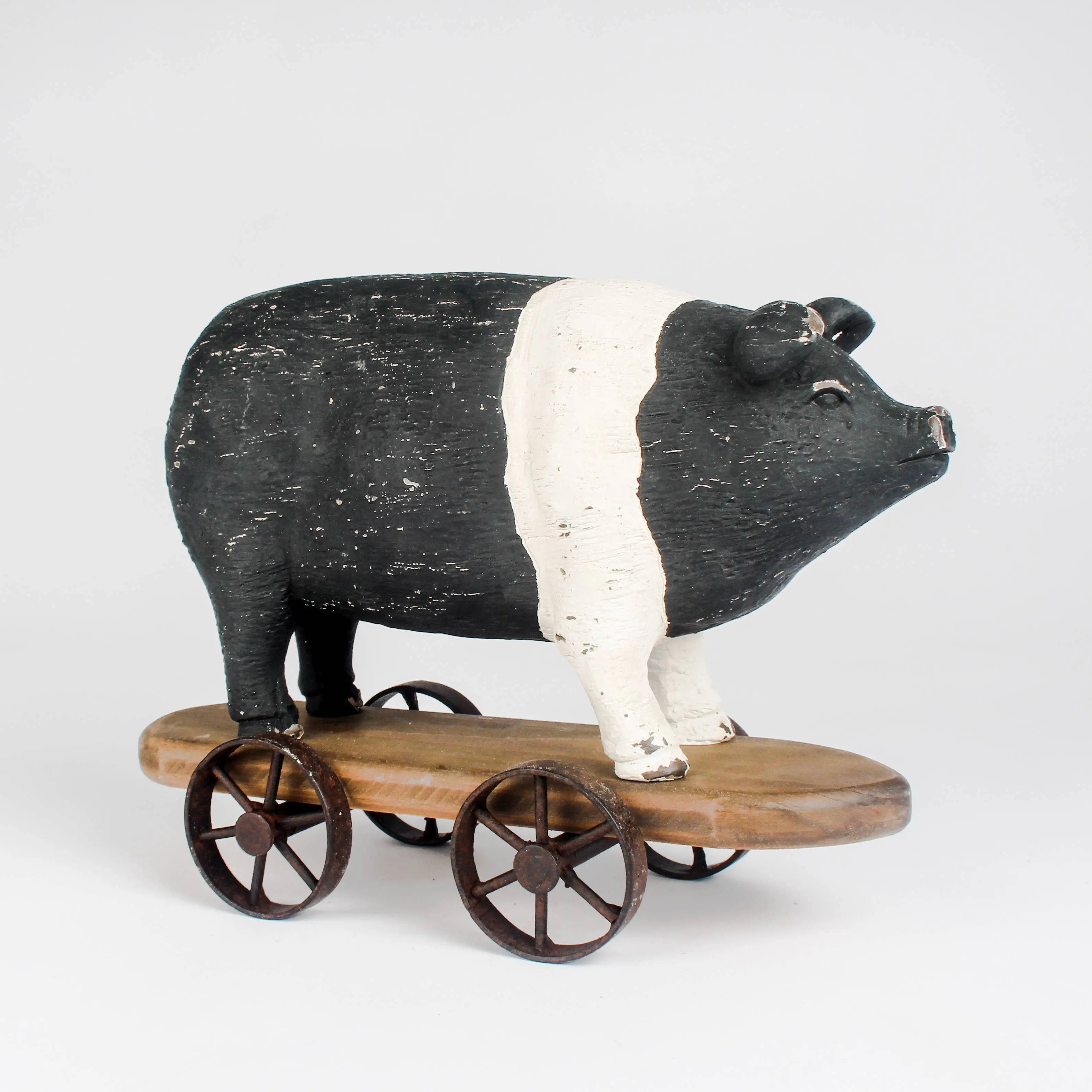 Vintage Pig Figurine on Wheels Originals International Ltd