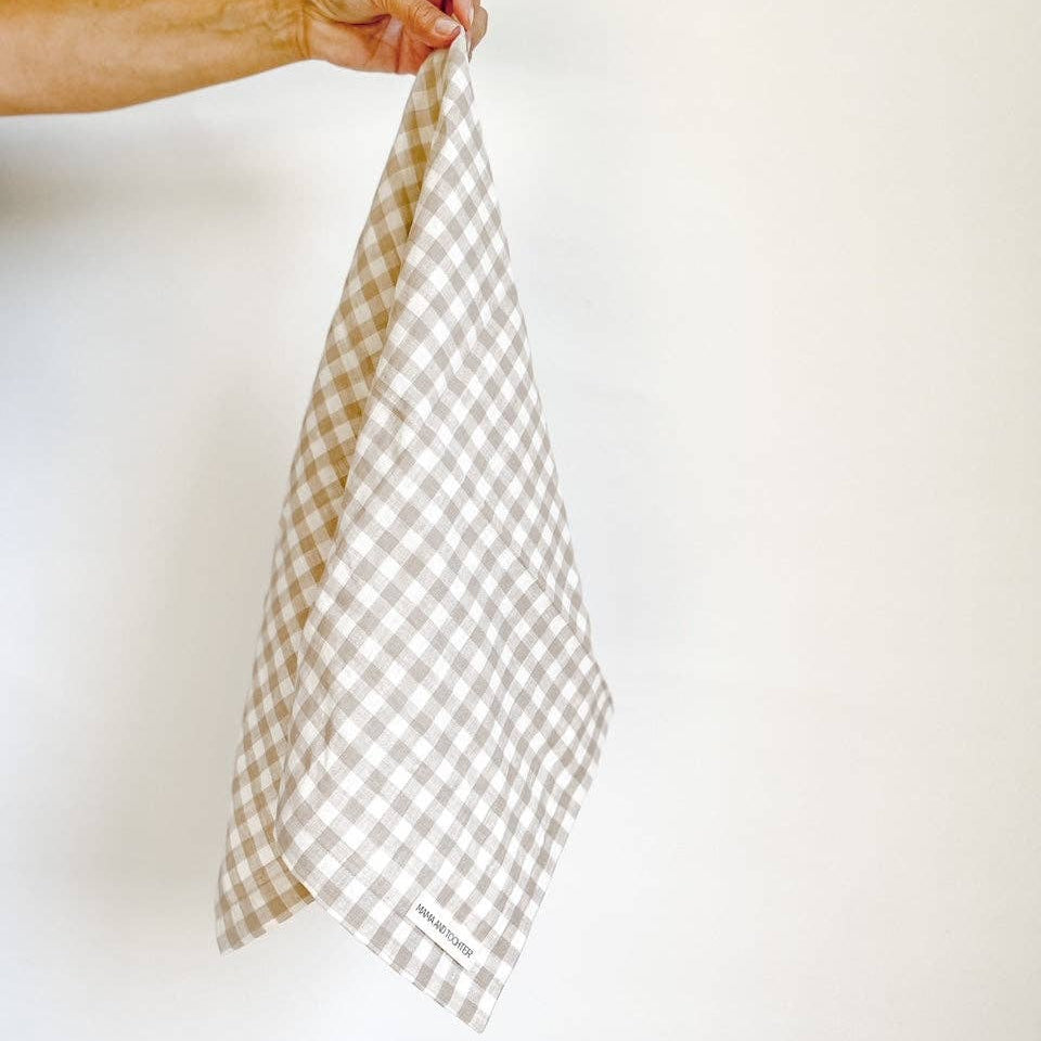 Pure French Linen Tea Towel - Gingham Mama and Tochter