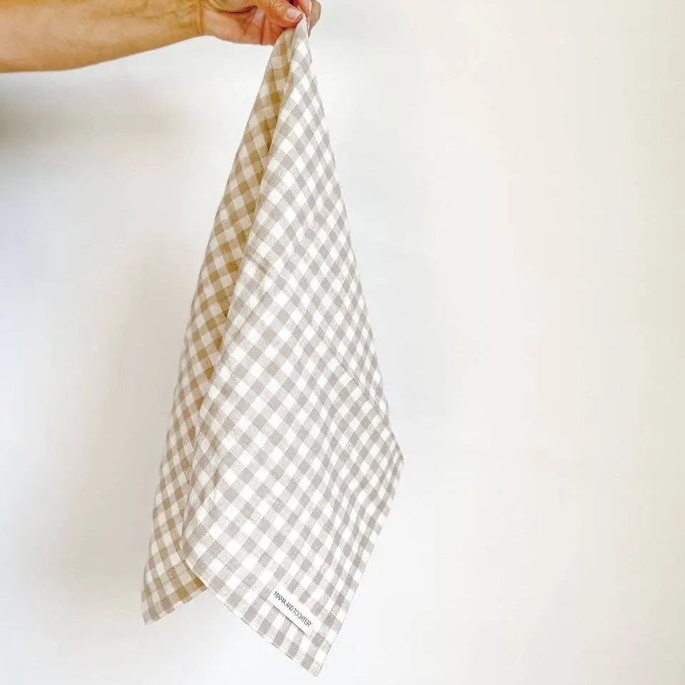 Pure French Linen Tea Towel - Gingham Mama and Tochter