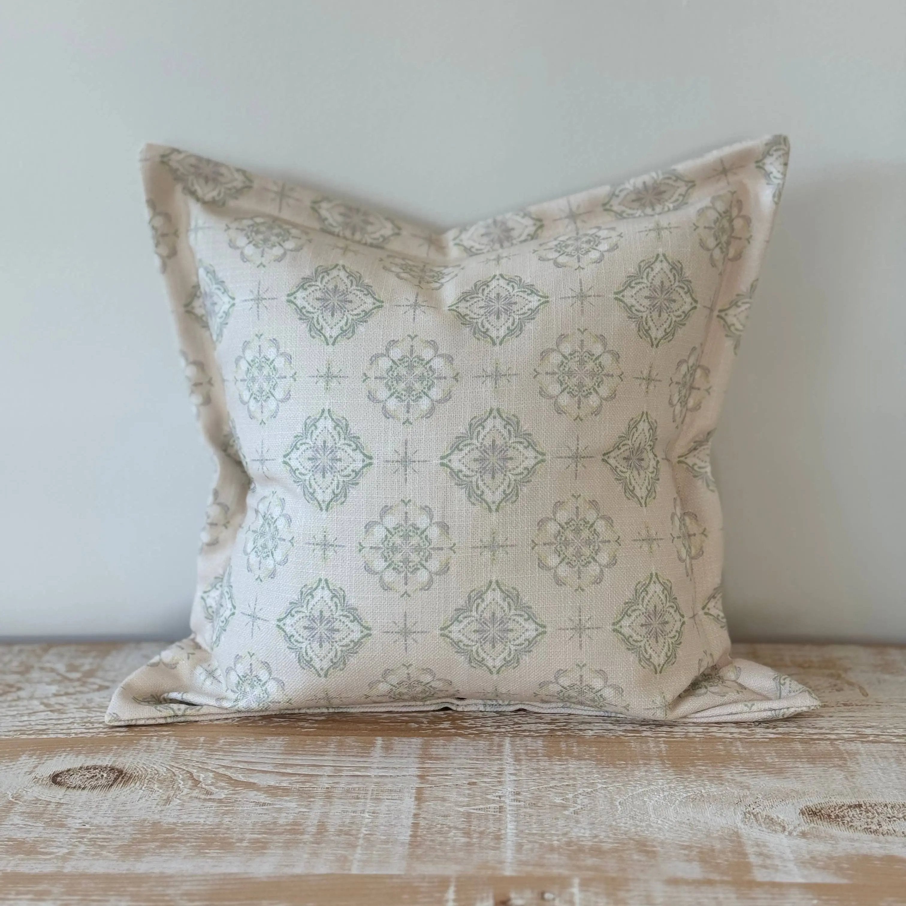 Orla Sage Print Flanged Edge Cushion 45x45 Ellenvale Trade