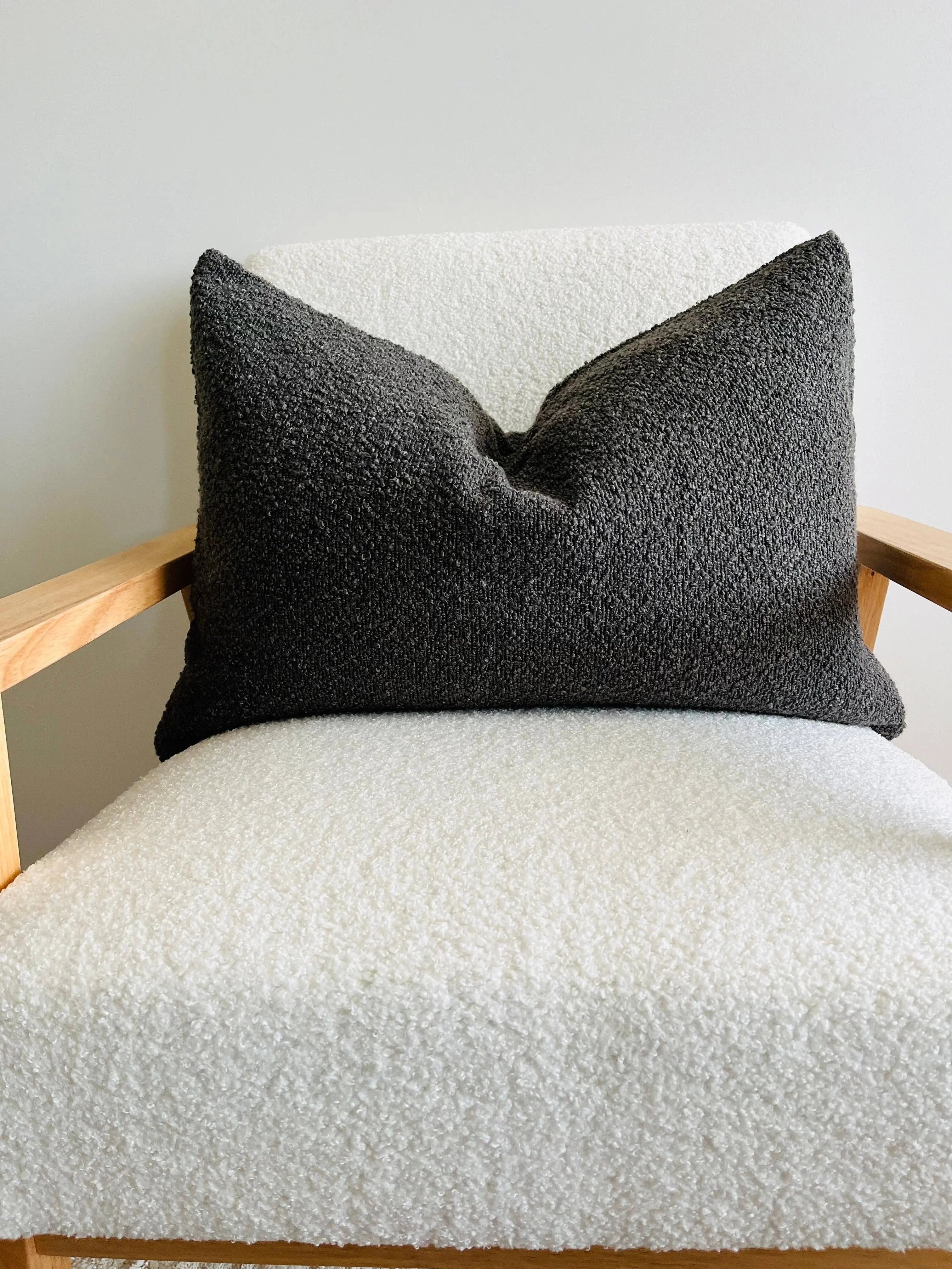 Boucle Lumbar Cushion Cover - Charcoal Mama and Tochter