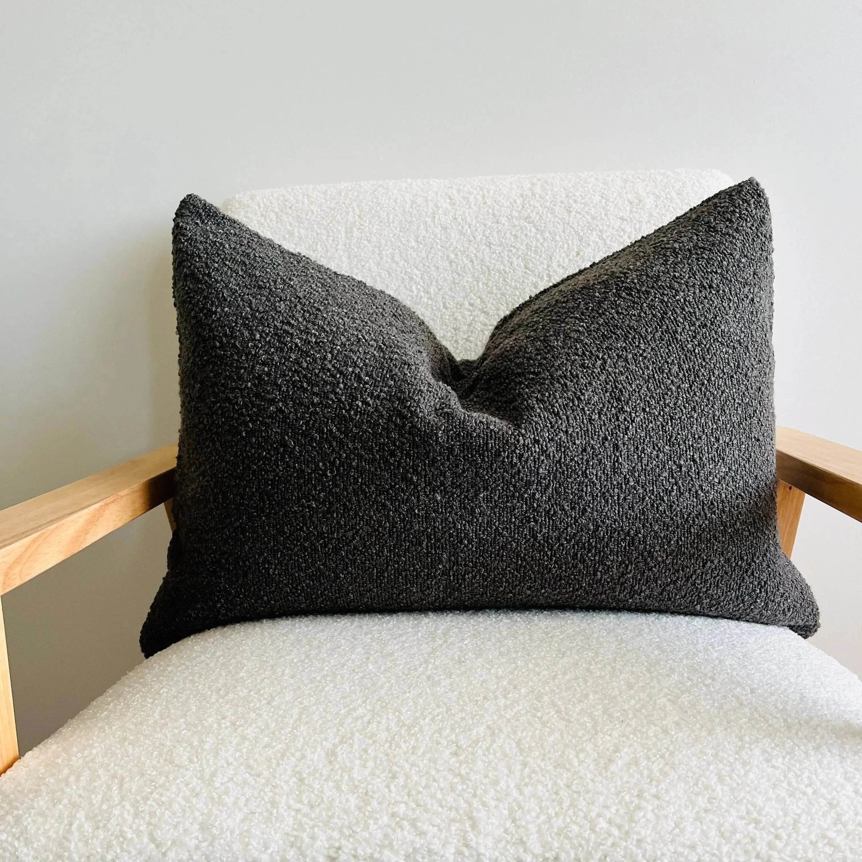 Boucle Lumbar Cushion Cover - Charcoal Mama and Tochter