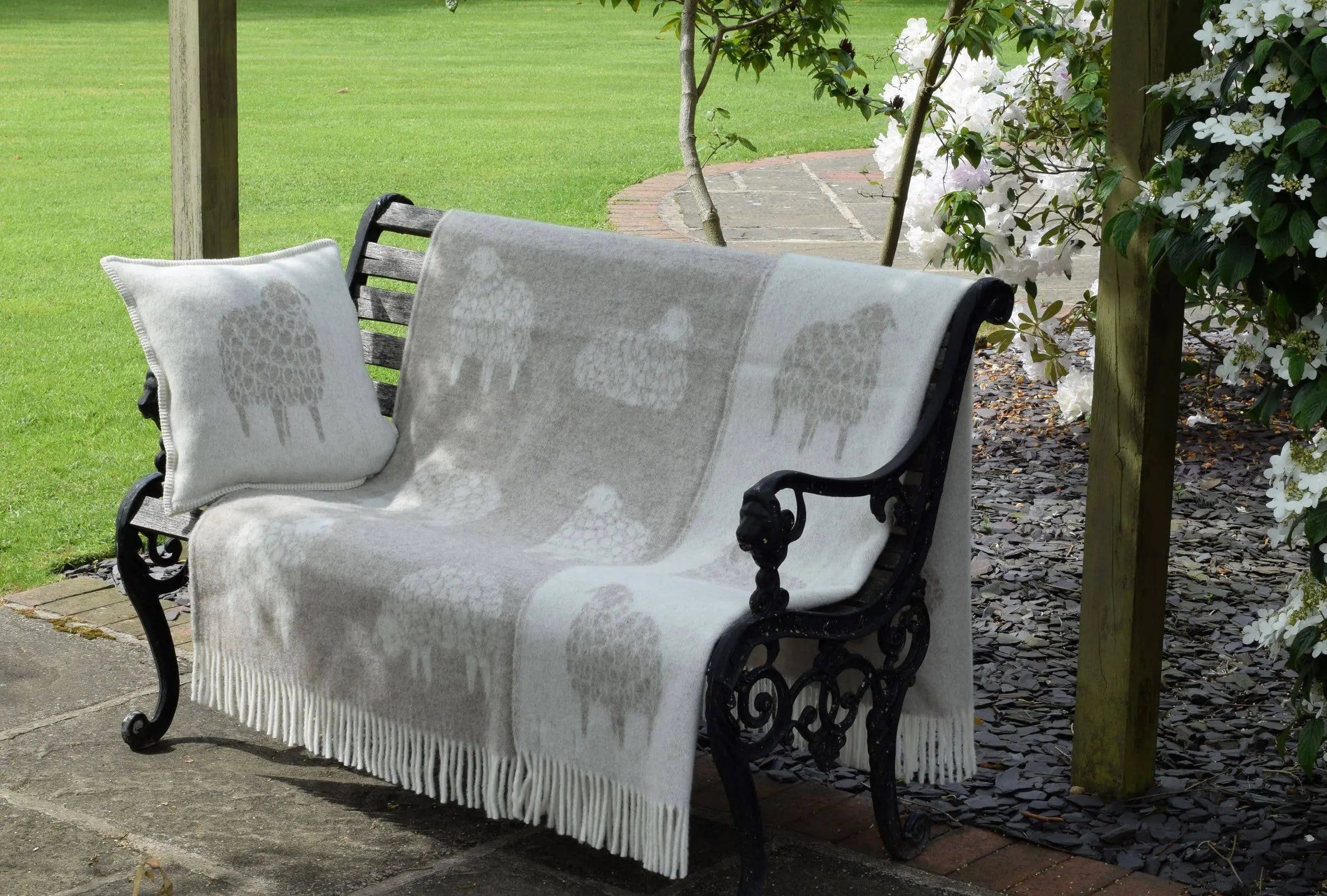 Sheep Mima Soft Brown Pure Wool Throw JJ Textile