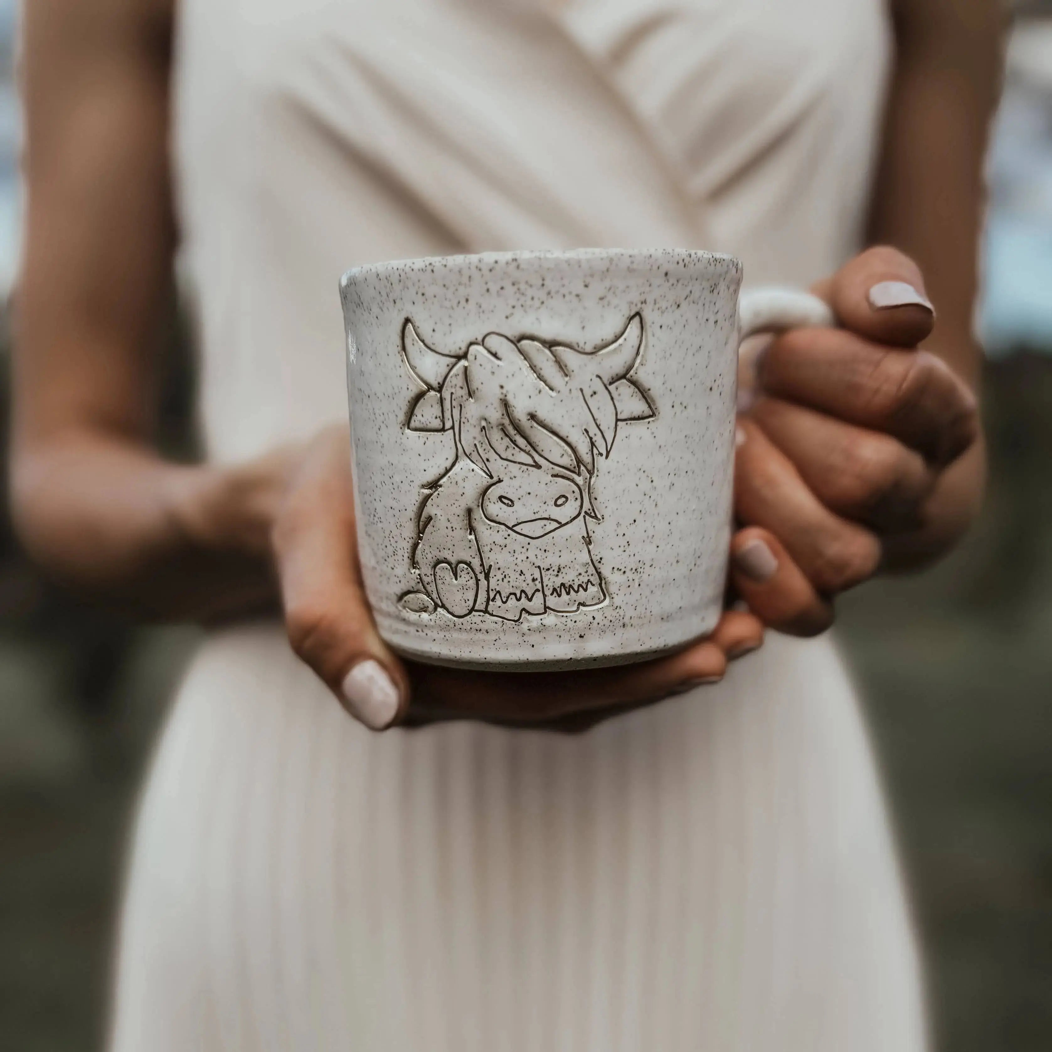 Highland Cow - Handmade Ceramic Mug - Right-Handed Design Wolf and Clay Pty Ltd