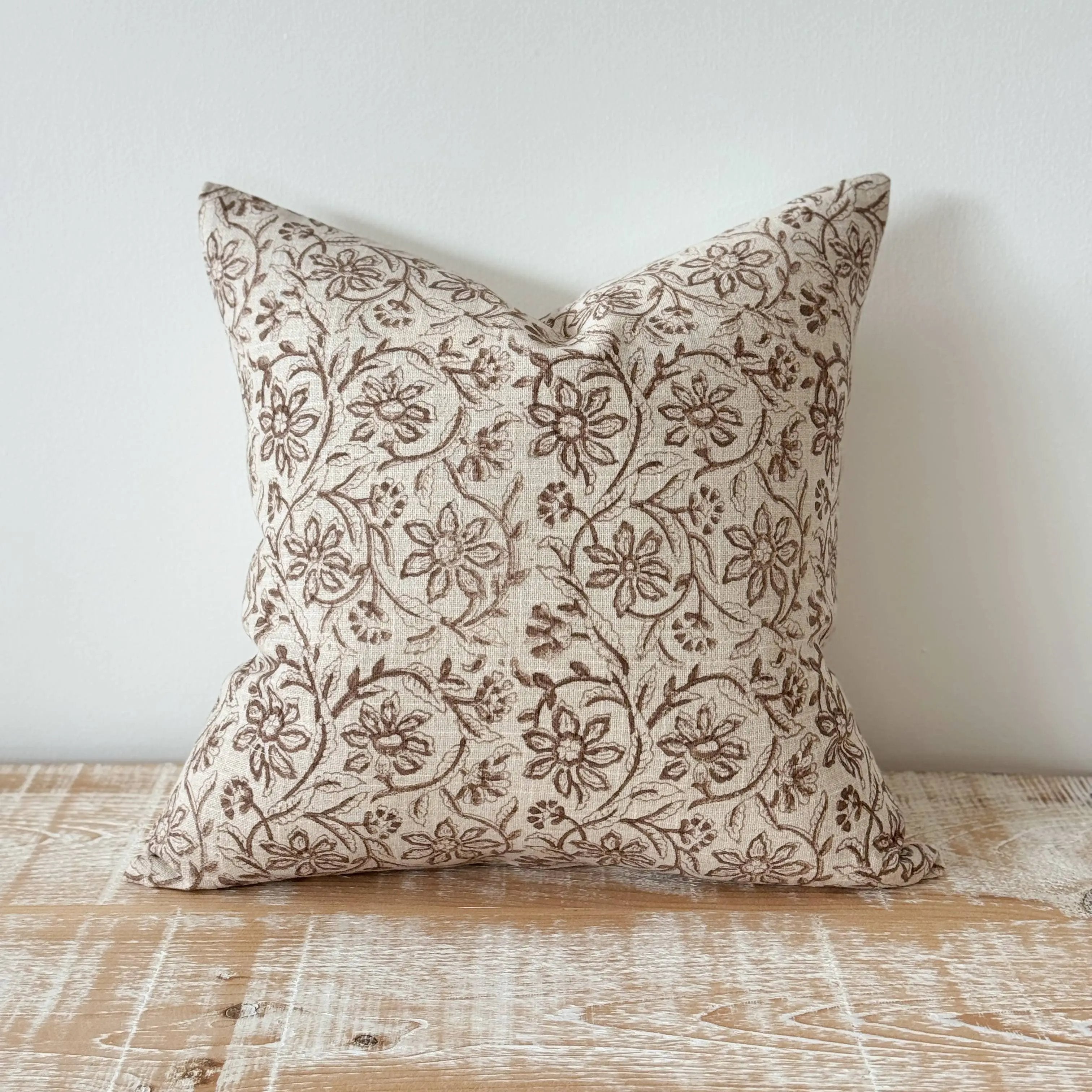 Ivy Brown Print Cushion Cover 100% Cotton – 45 × 45 cm Ellenvale Trade
