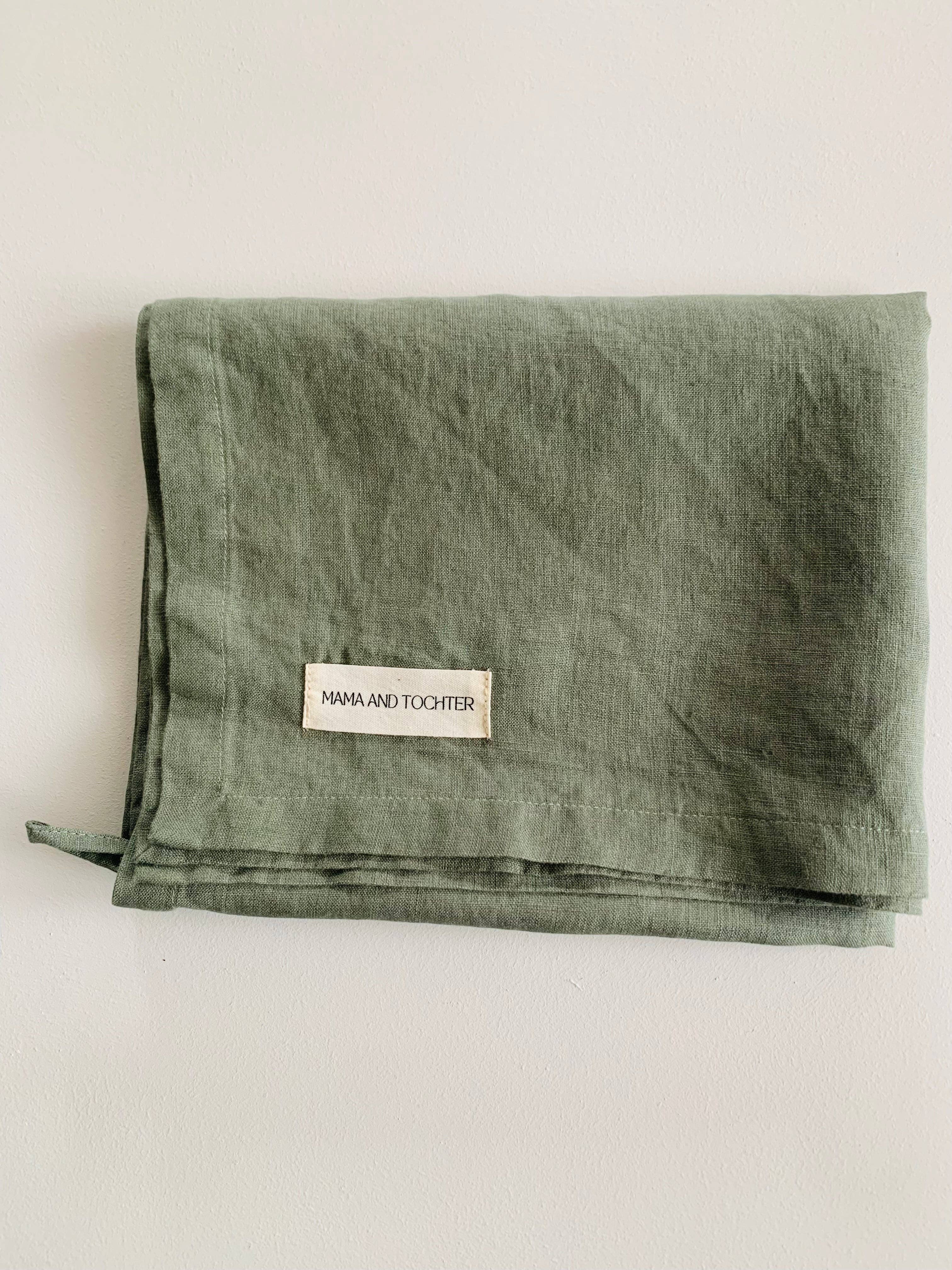 Pure French Linen Tea Towel - Khaki Mama and Tochter