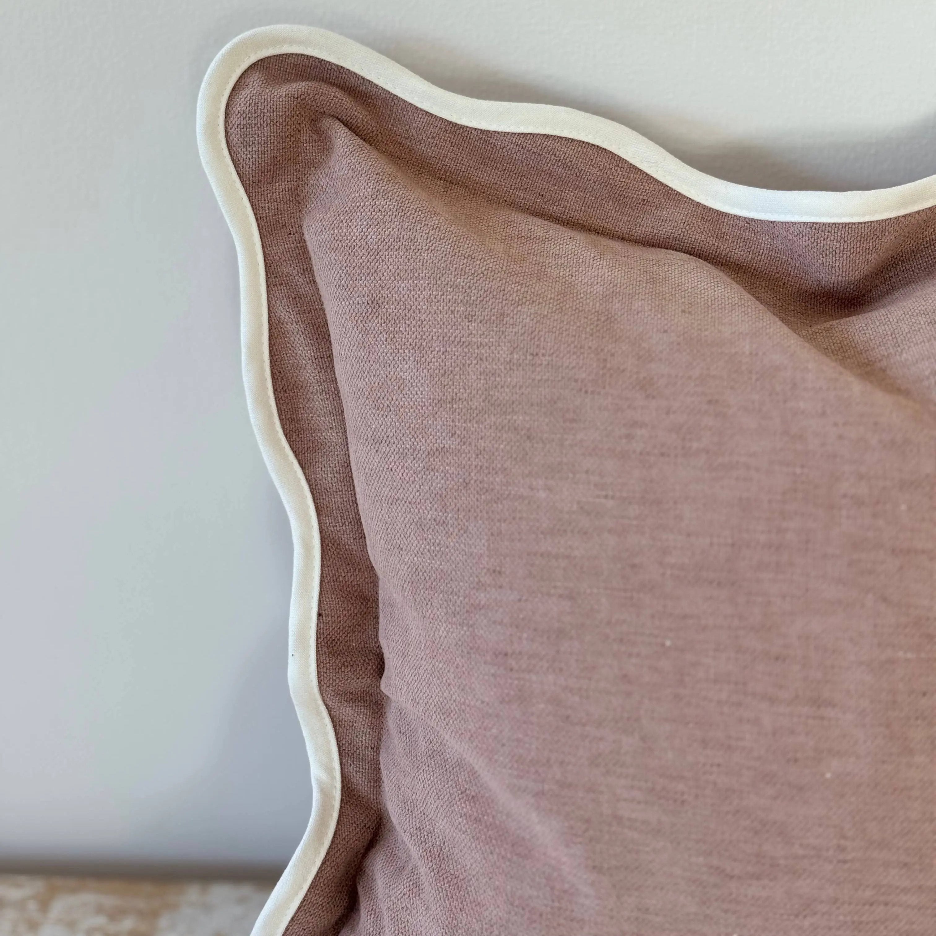 Chloe Dusty Pink Scalloped Edge Cushion Cover – 45×45cm Ellenvale Trade