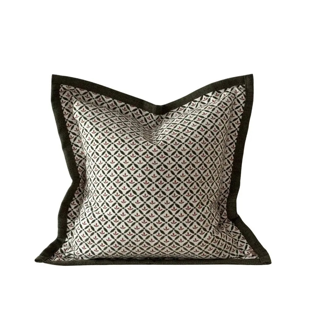 Fleur Olive & Terracotta Print Cushion Cover – 45 × 45 cm