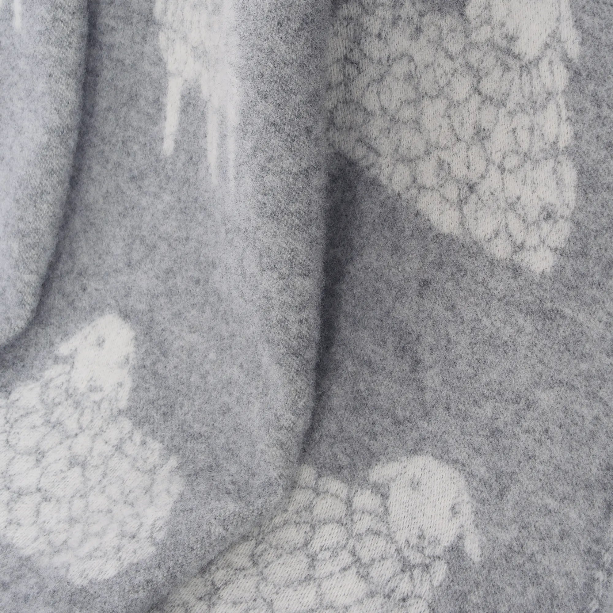 Sheep Mima Soft Grey Pure Wool Throw JJ Textile