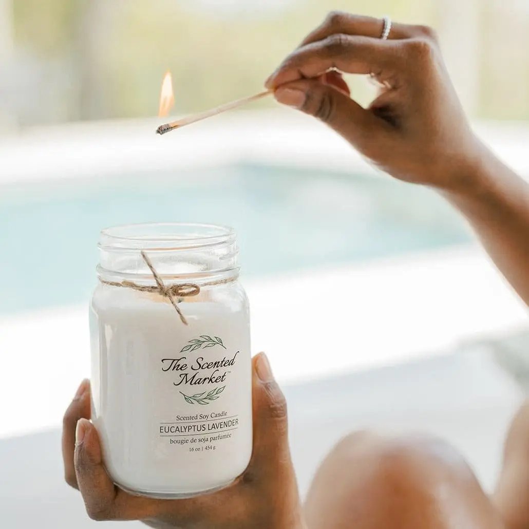 Eucalyptus Lavender Soy Wax Candle – 450g The Scented Market