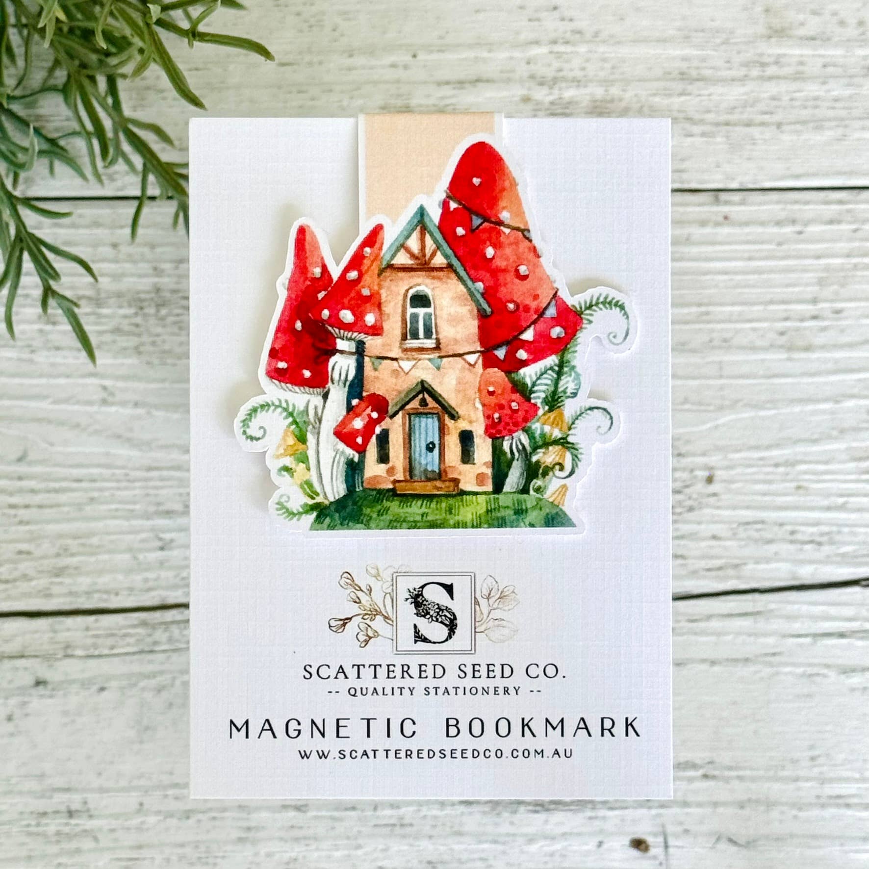 Mushroom House Magnetic Bookmark