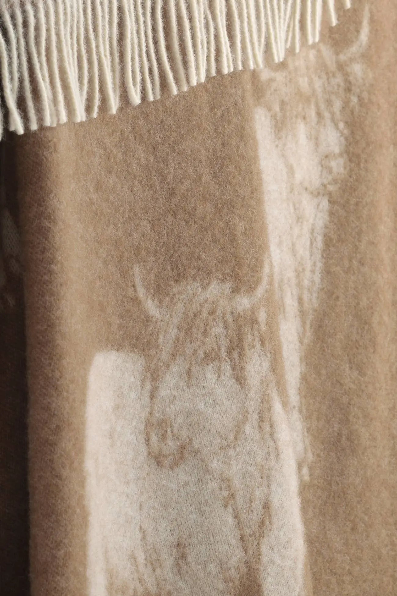 Highland Cow Brown Pure Wool Throw JJ Textile