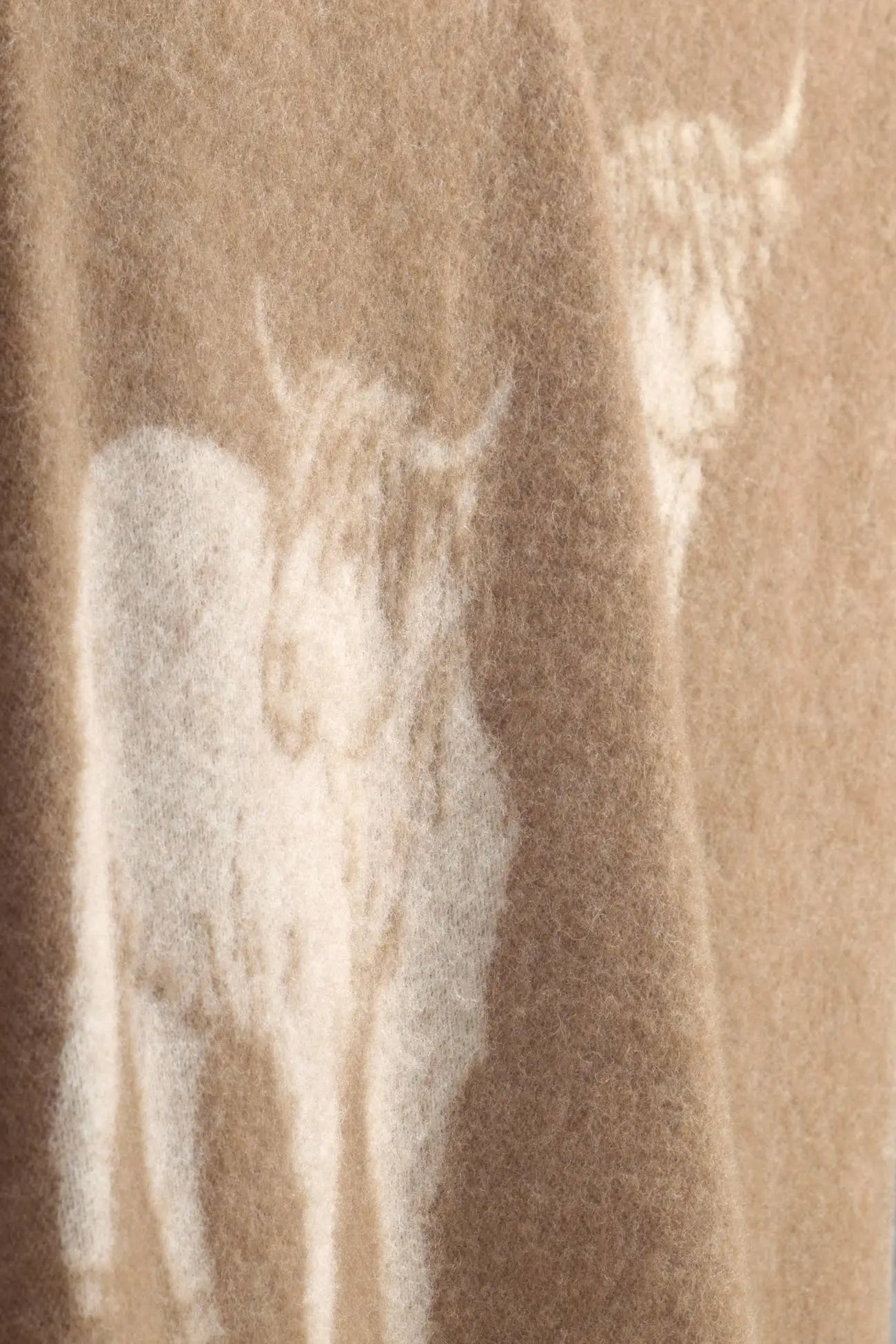 Highland Cow Brown Pure Wool Throw JJ Textile