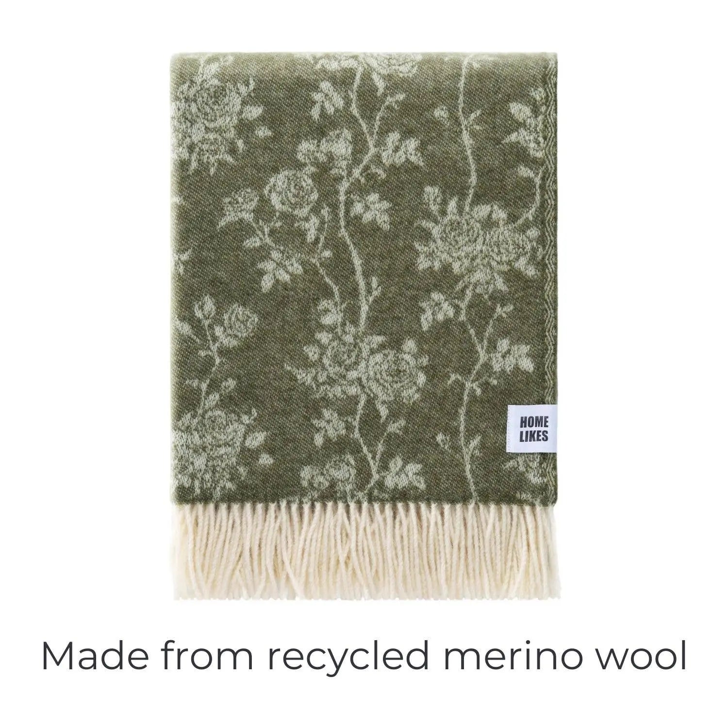 Roses Recycled Merino Throw JJ Textile