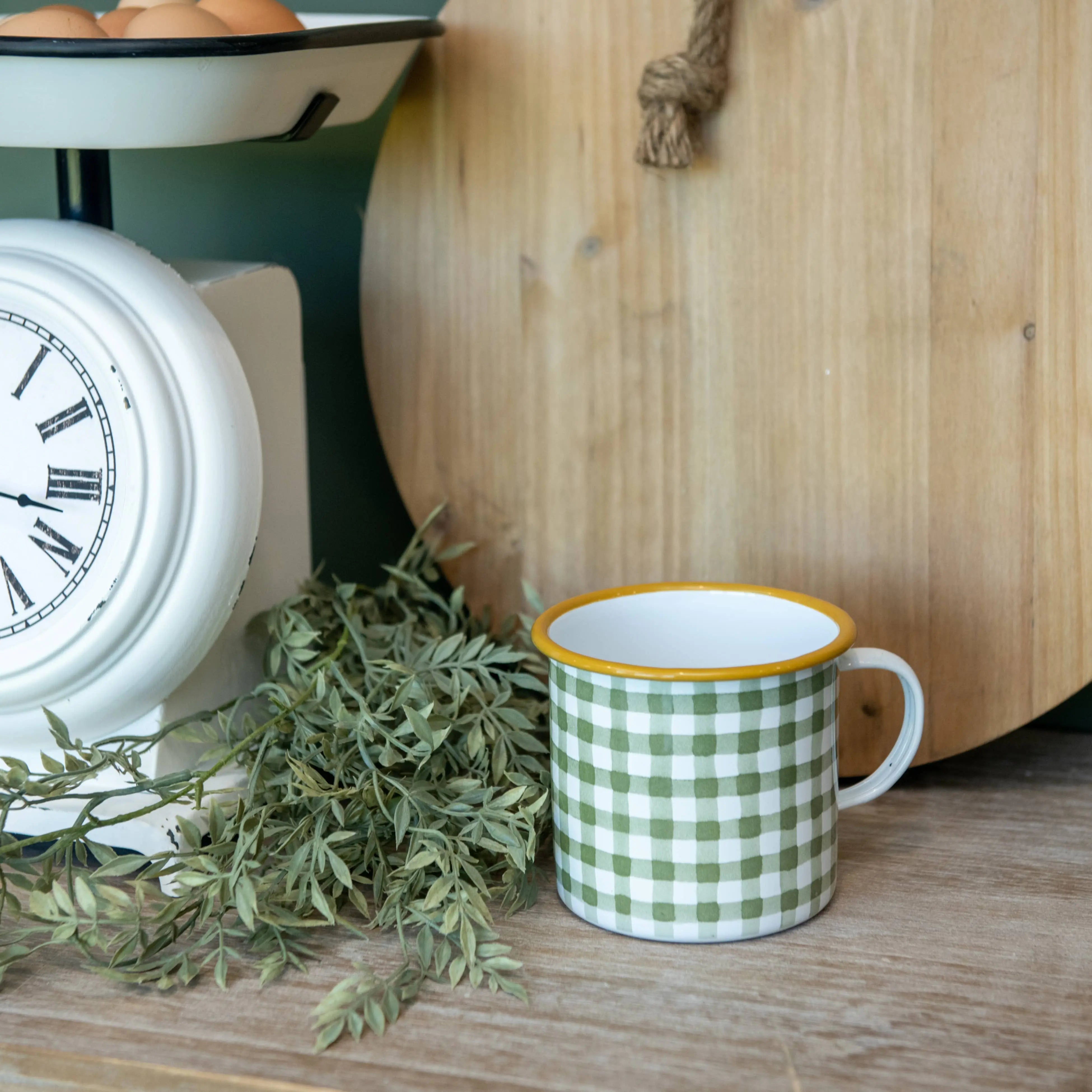 Green Plaid Camp Mug Ragon House