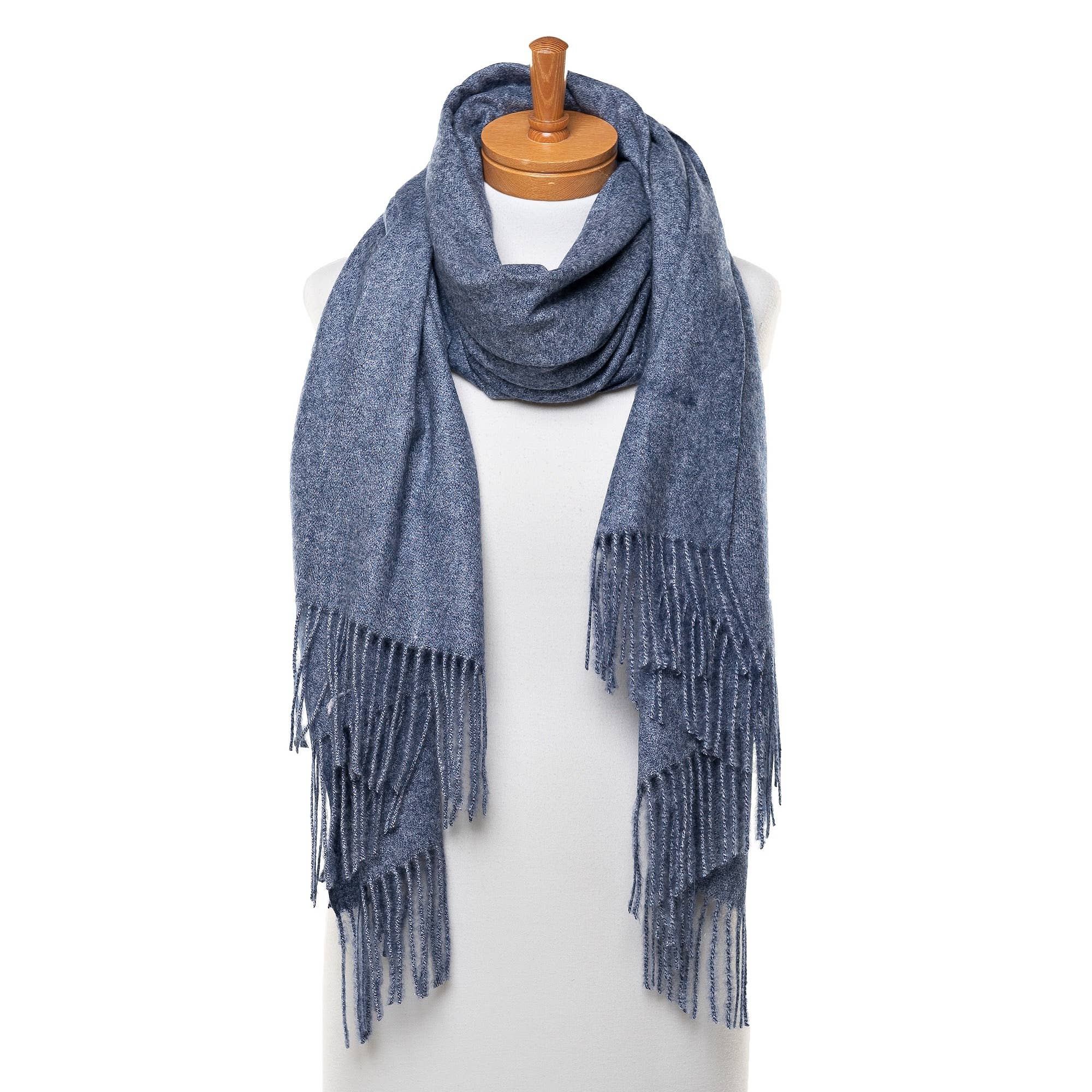 Luxe Plain Scarf - Slate Blue Grey